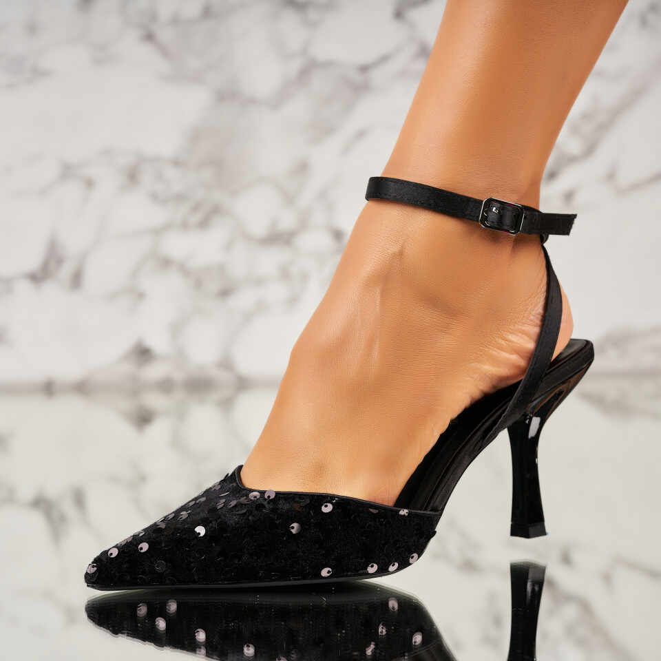 Pantofi dama stiletto Negri din Paiete Ayva