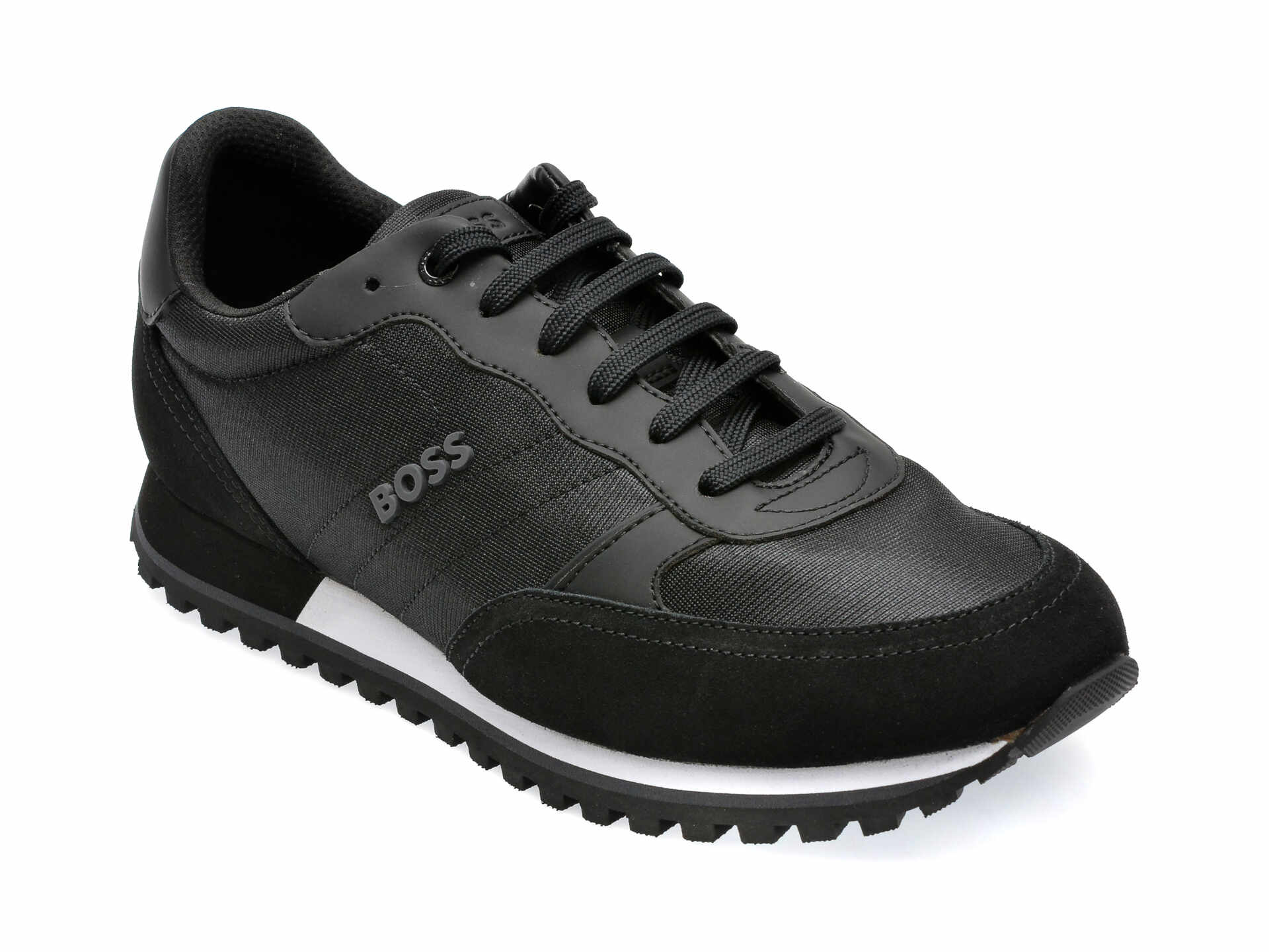 Pantofi BOSS negri, 152, din piele naturala