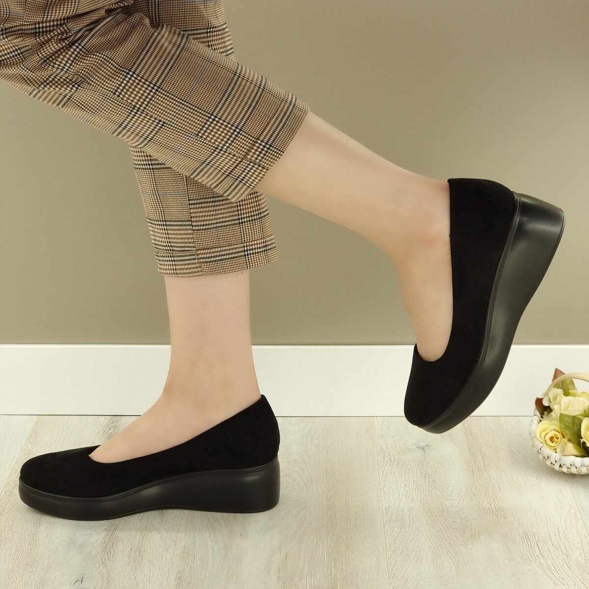 Pantofi Casual Dama Negri Cu Platforma Madelina