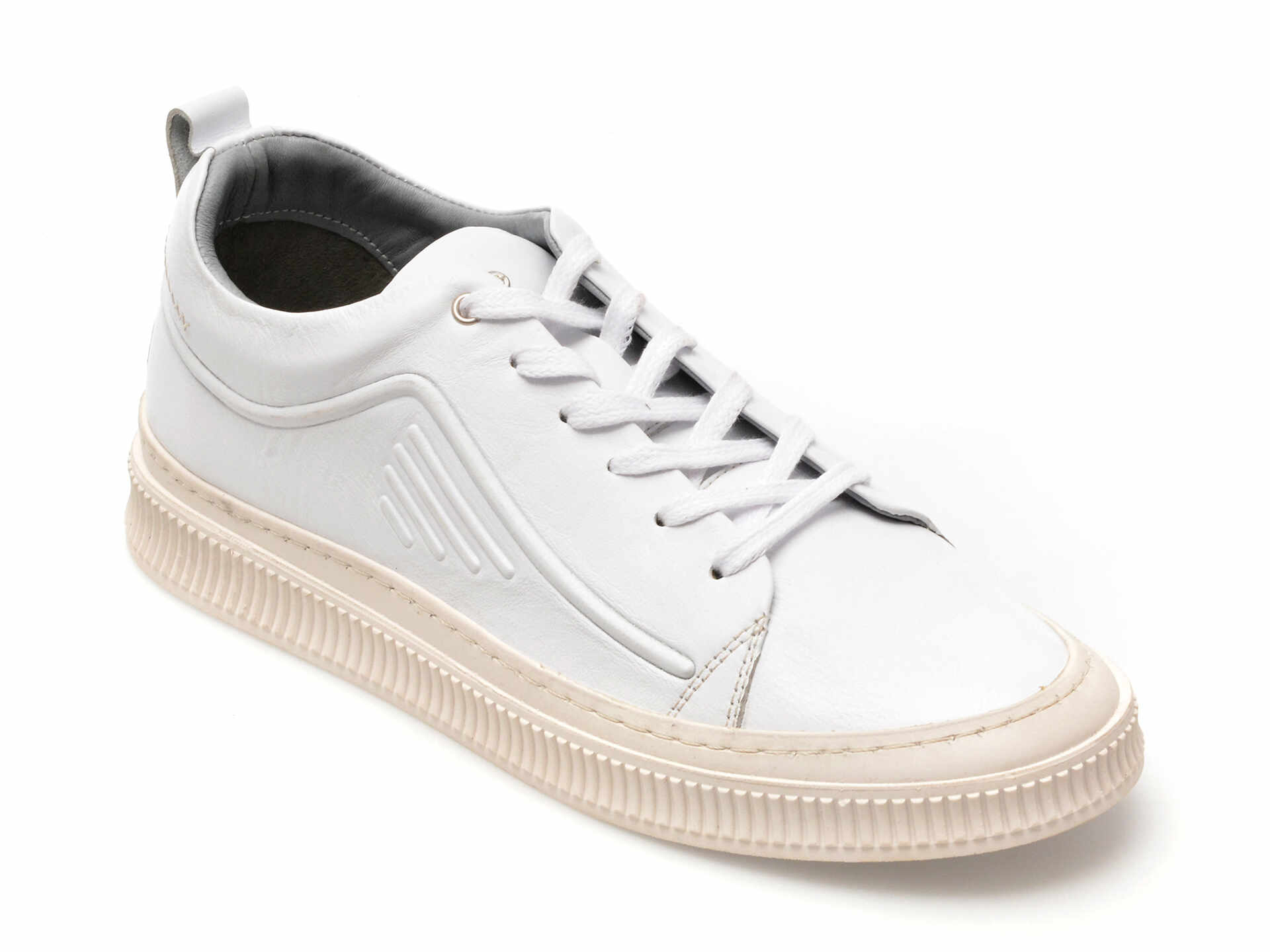 Pantofi INCI albi, CVK2804, din piele naturala