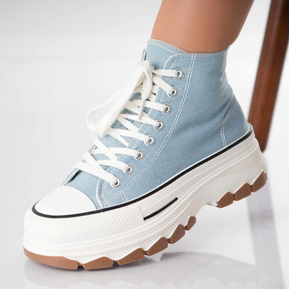 Sneakers dama Albastru Textil Panza Florencia