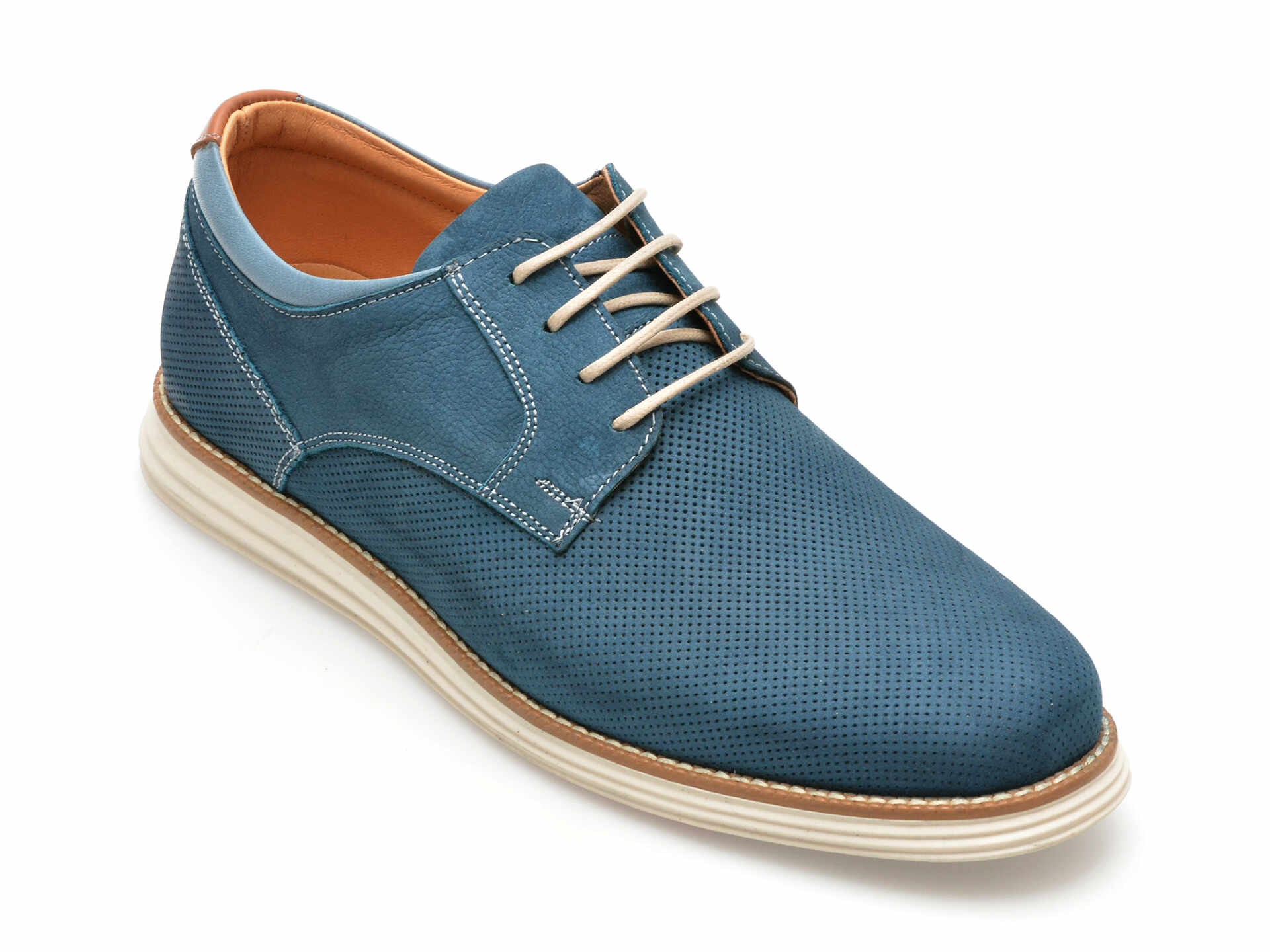 Pantofi OTTER albastri, A36, din nabuc