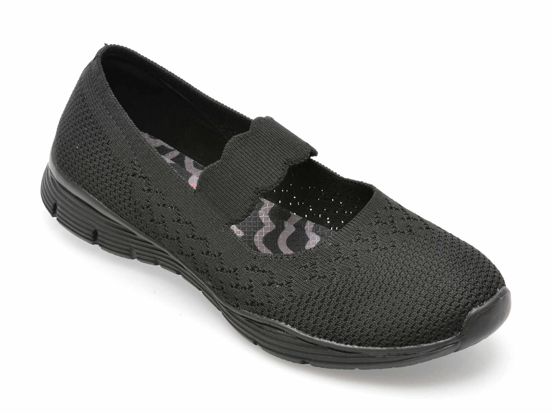 Pantofi sport SKECHERS negri, SEAGER, din material textil