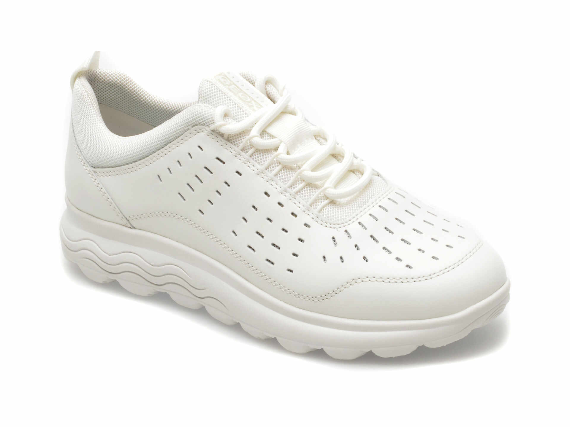 Pantofi GEOX albi, D45NUD, din piele naturala