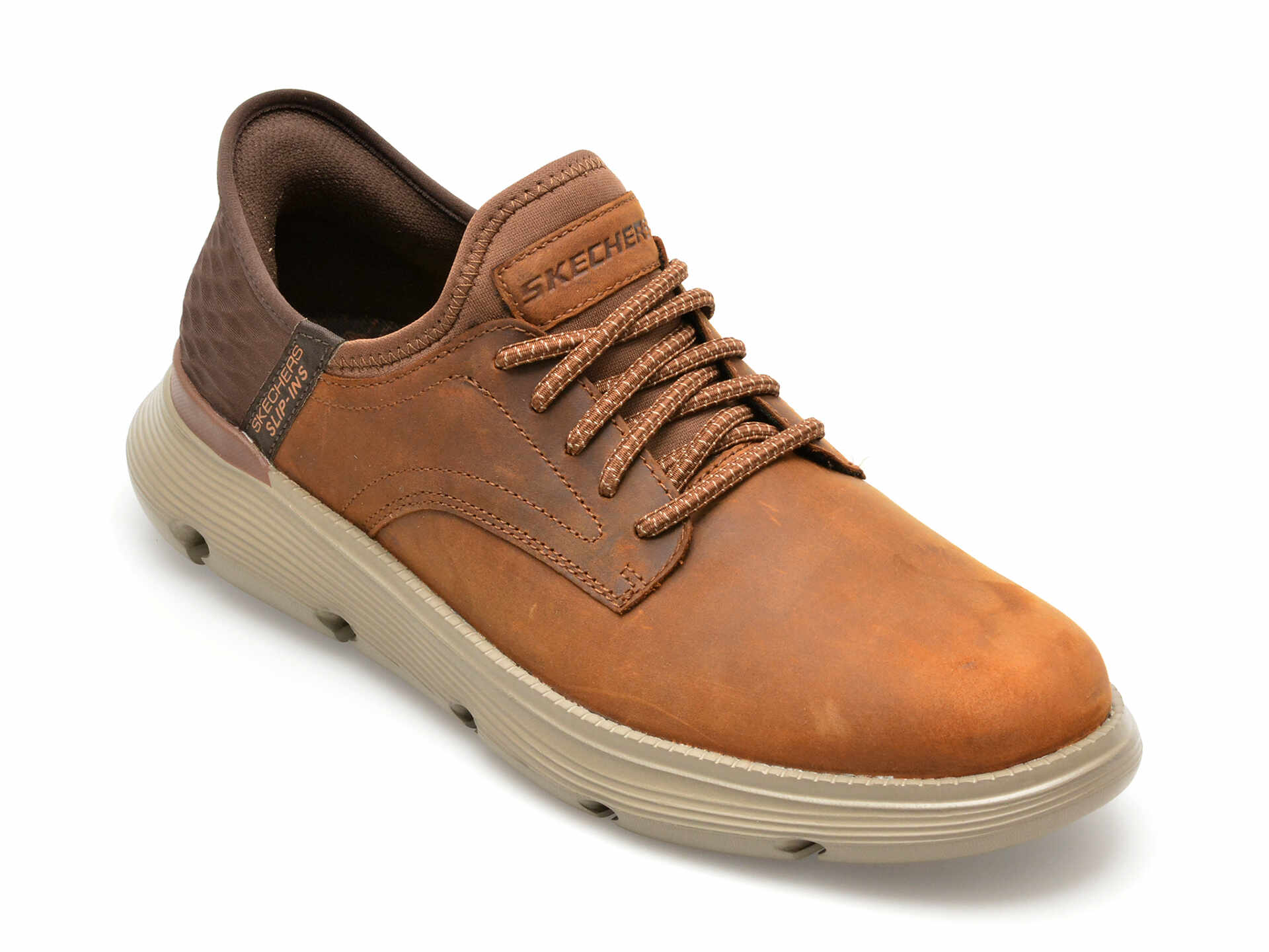 Pantofi sport SKECHERS maro, GARZA, din piele naturala