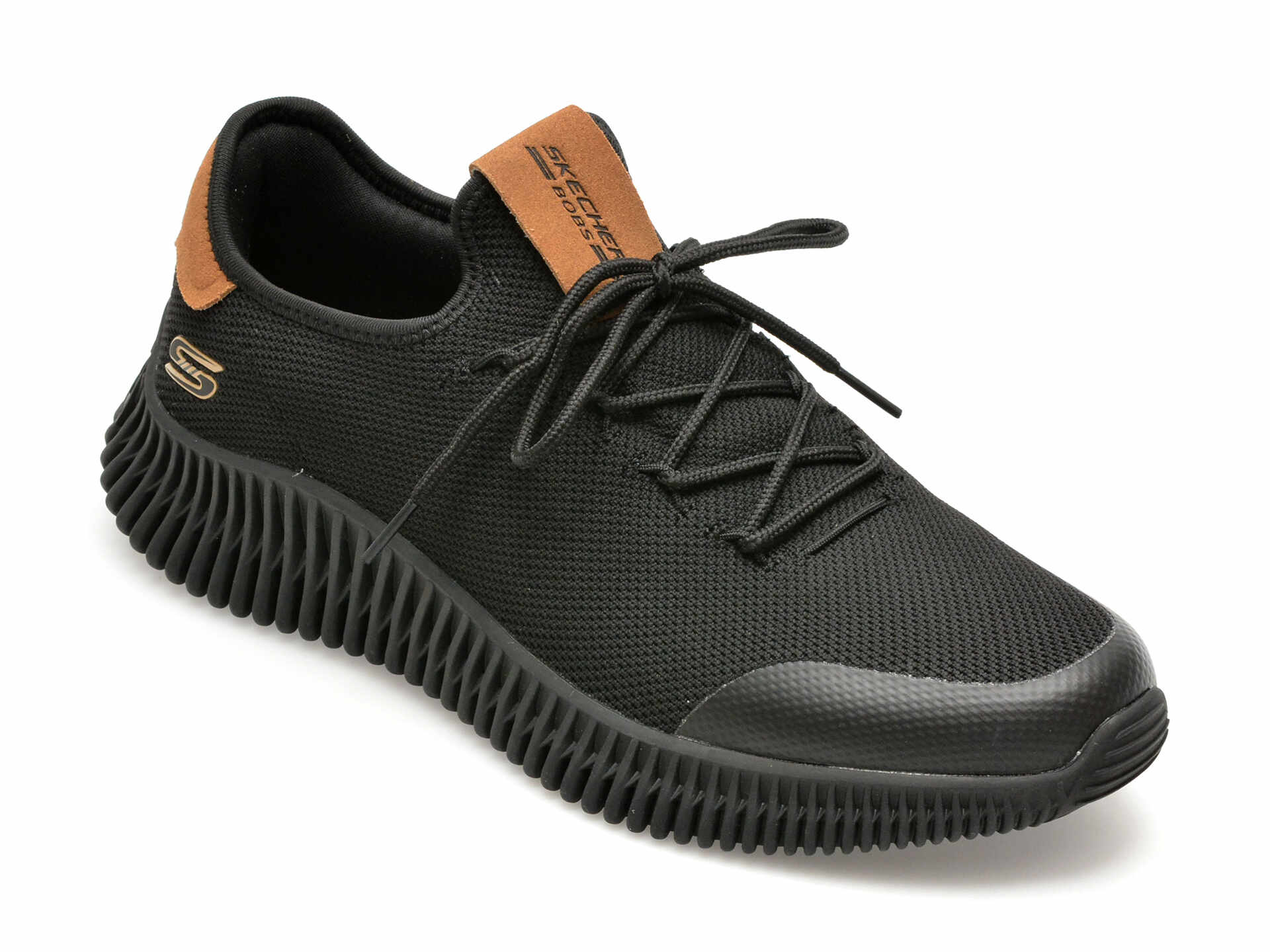 Pantofi sport SKECHERS negri, BOBS GEO, din material textil
