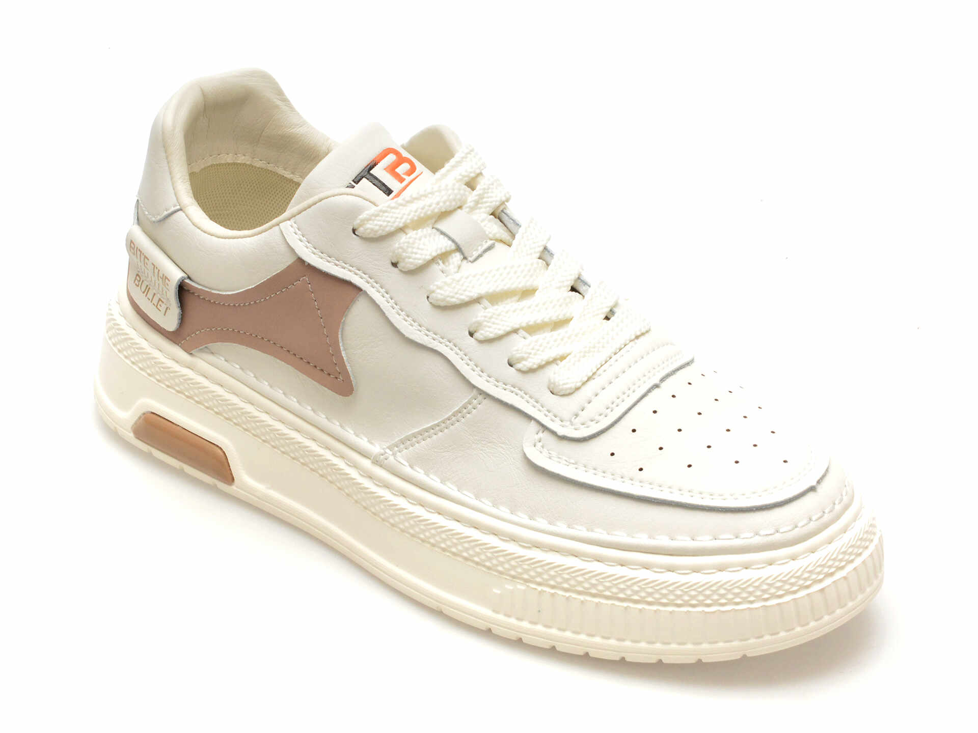 Pantofi BITE THE BULLET albi, K900, din piele naturala