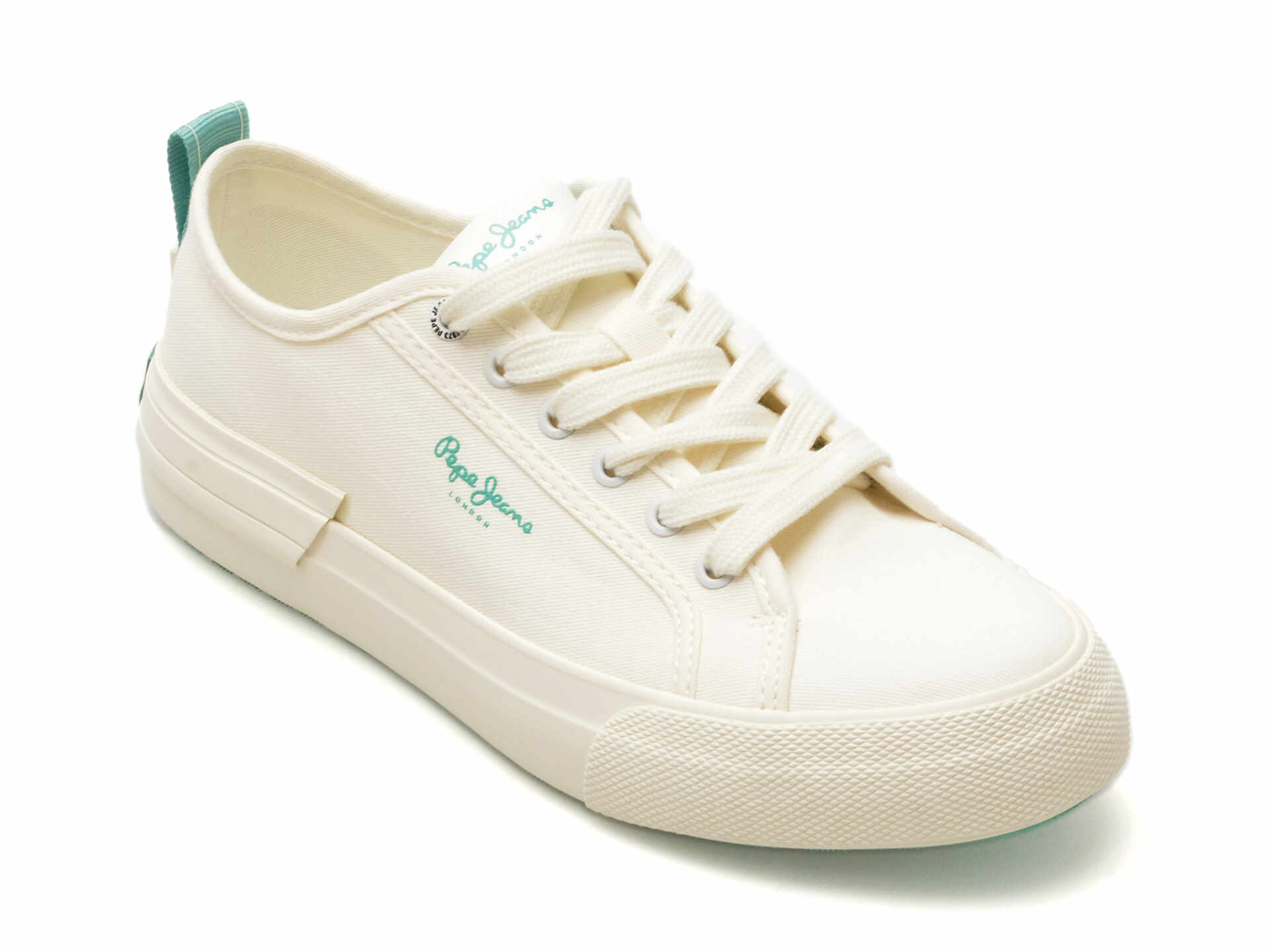 Pantofi PEPE JEANS albi, ALLEN BAND, din material textil