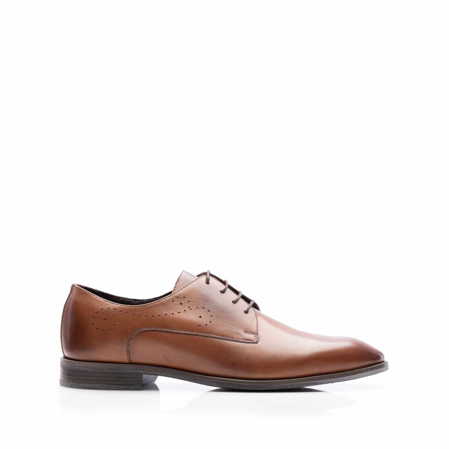 Pantofi eleganţi bărbaţi din piele naturală, Leofex - 663 Cognac Box