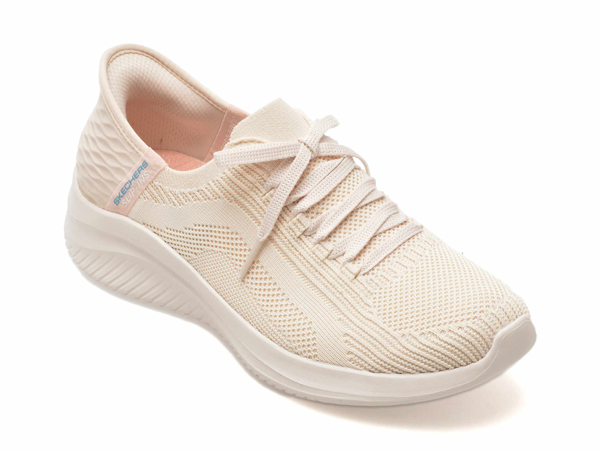 Pantofi sport SKECHERS alb, ULTRA FLEX 3.0, din material textil