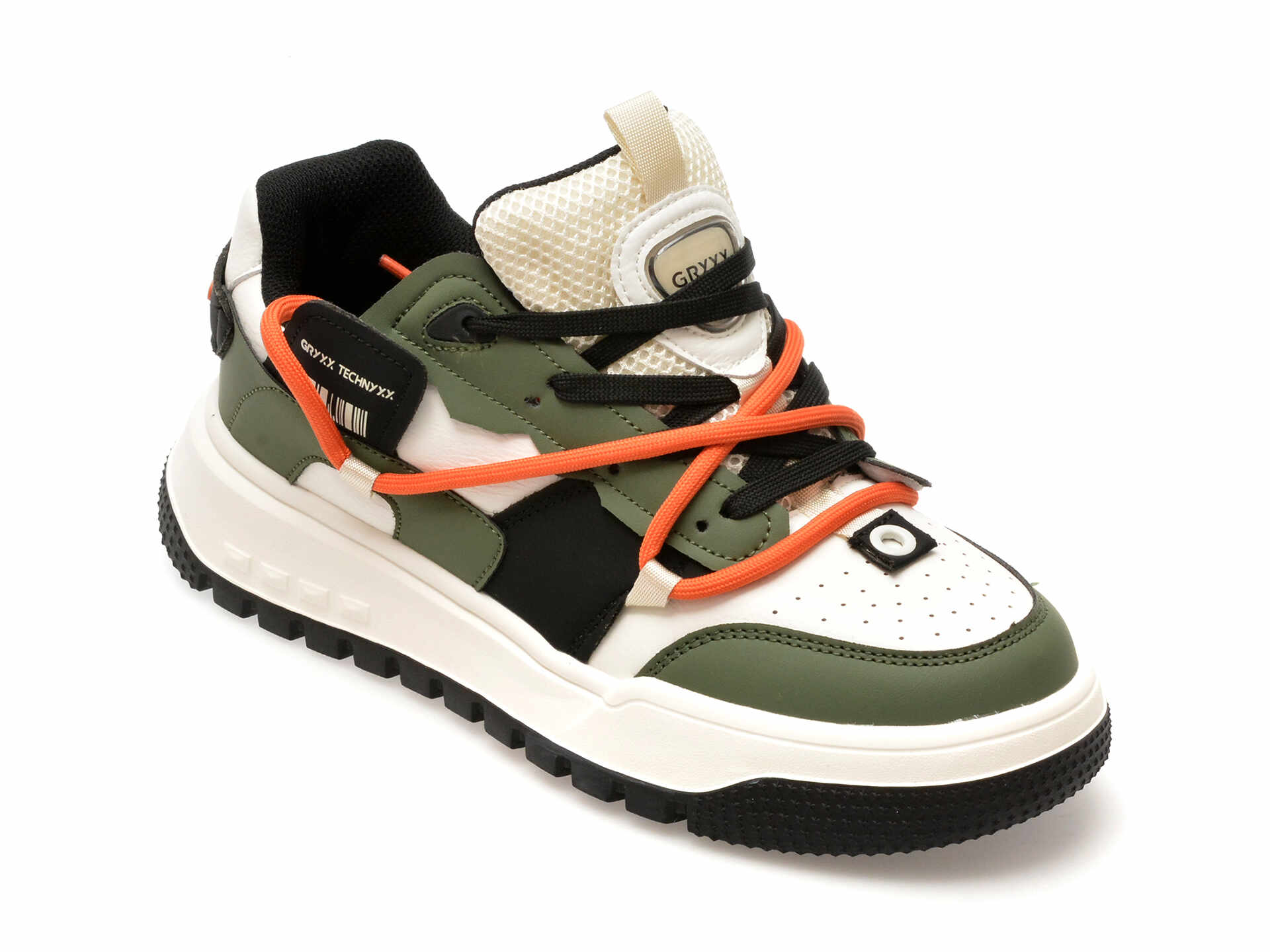 Pantofi sport GRYXX albi, LM2001, din piele ecologica
