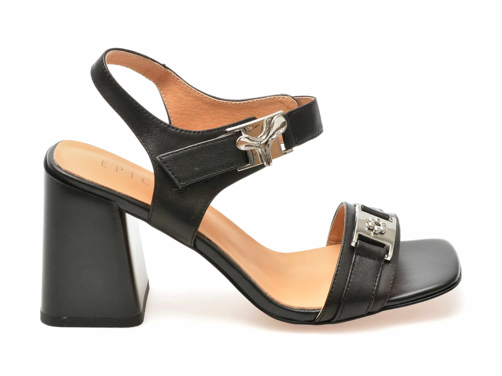 Sandale casual EPICA negre, S32A1, din piele naturala