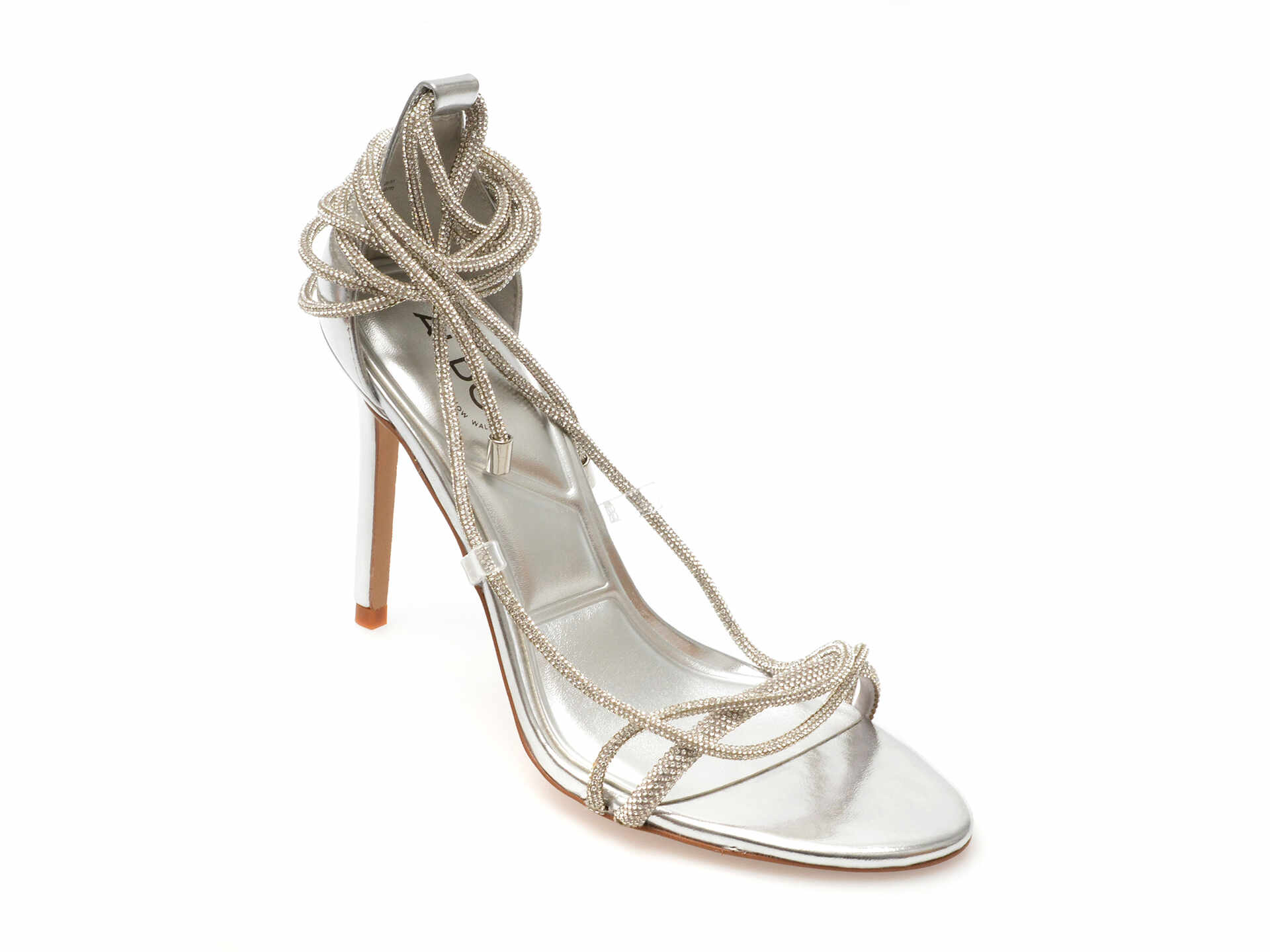Sandale elegante ALDO argintii, 13692300, din piele ecologica