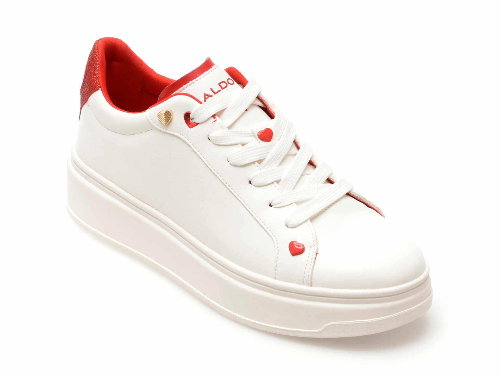 Pantofi casual ALDO albi, 13713017, din piele ecologica