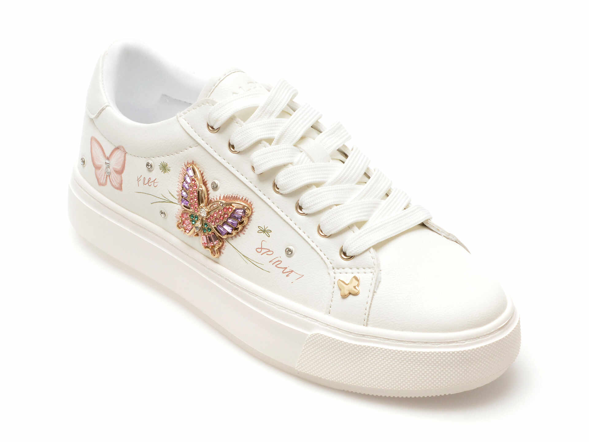 Pantofi casual ALDO albi, 13721271, din piele ecologica