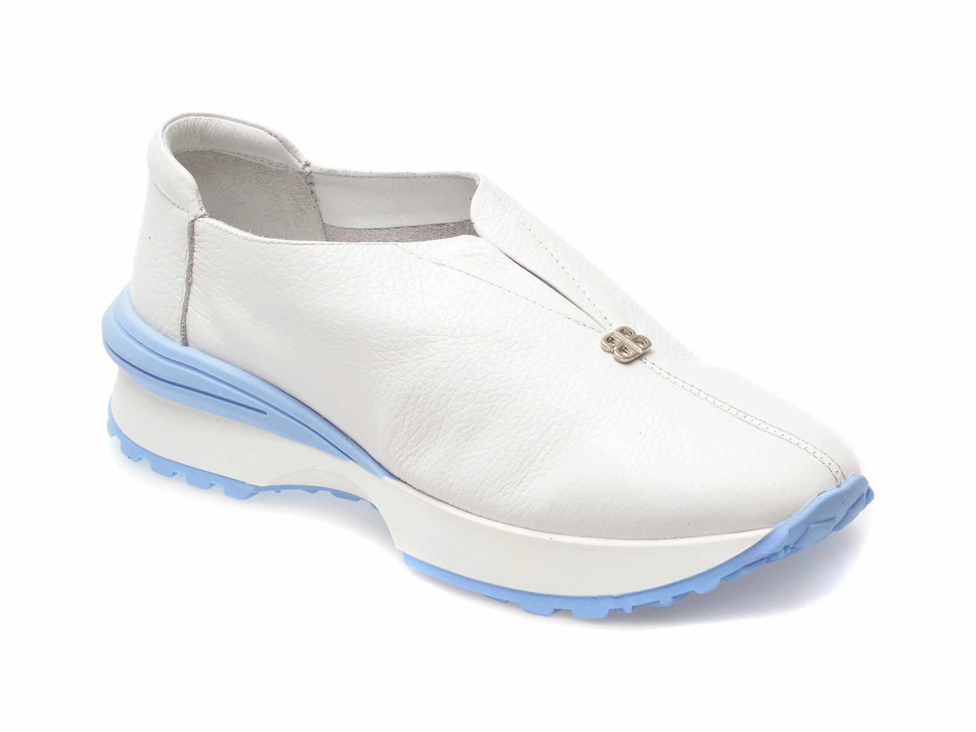Pantofi casual IMAGE albi, 58908, din piele naturala