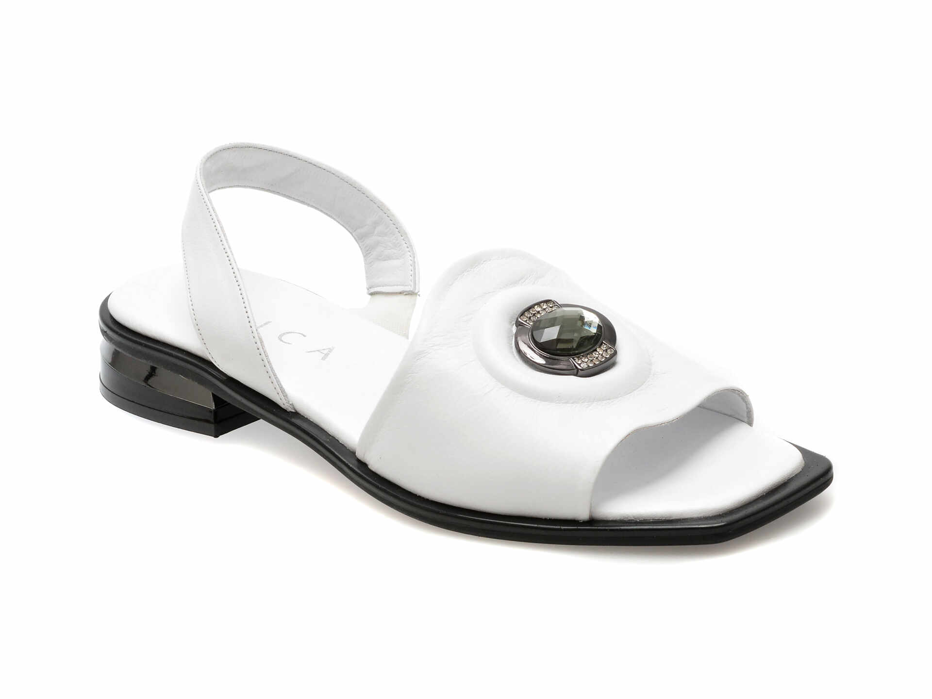 Sandale casual EPICA albe, 37217, din piele naturala