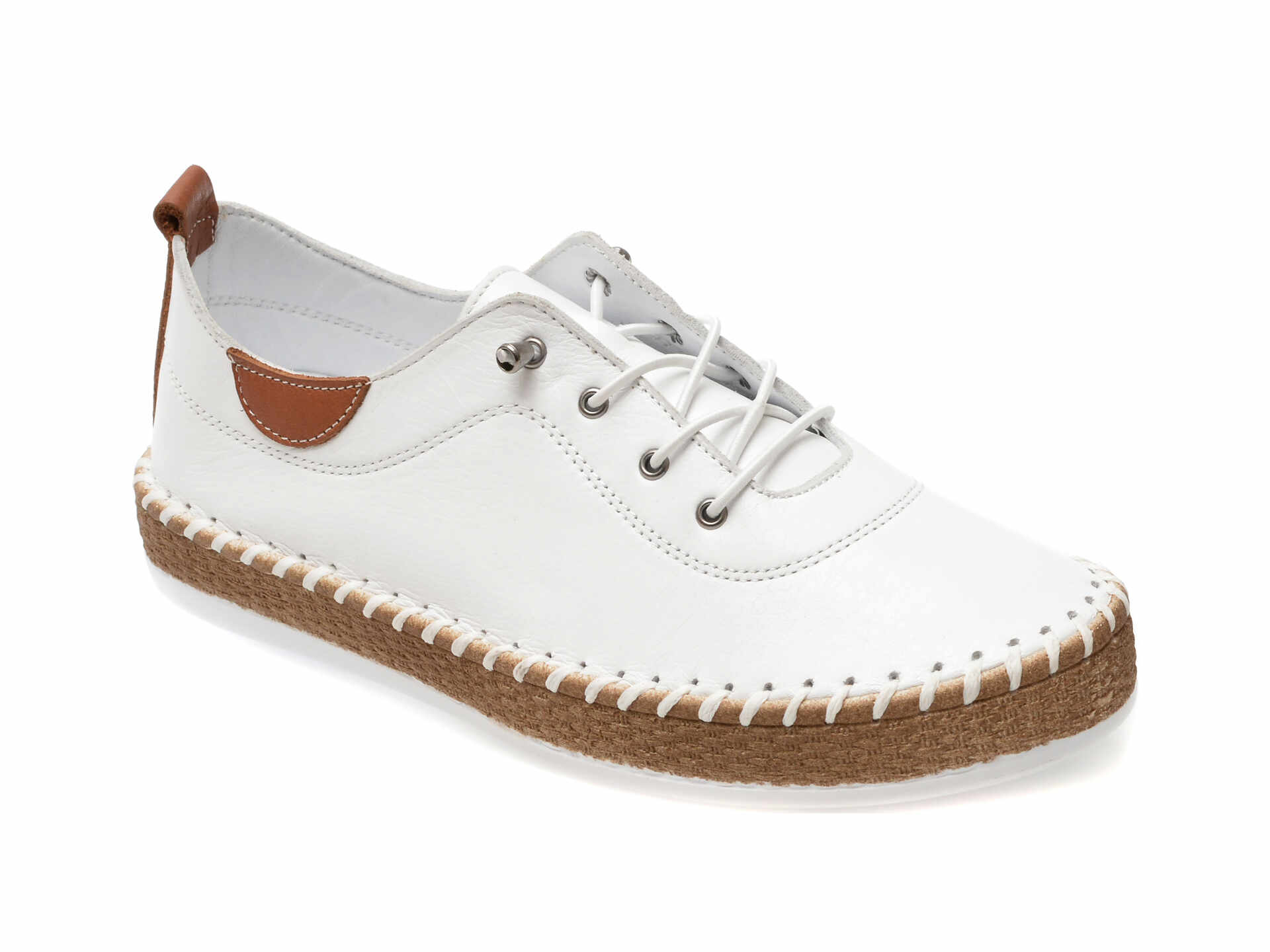 Pantofi casual GRYXX albi, EV30106, din piele naturala