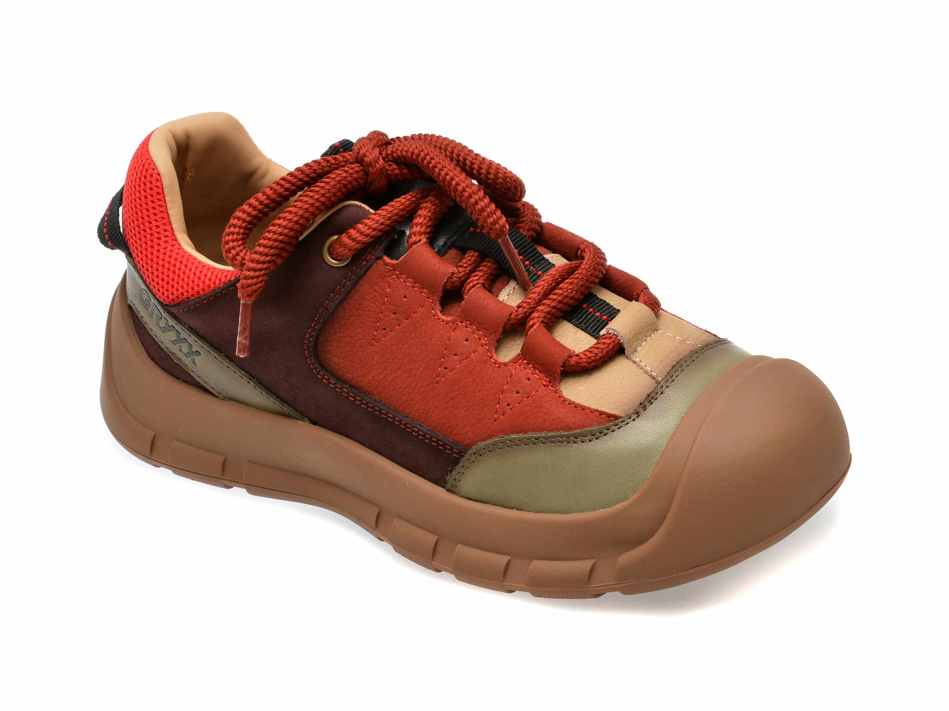 Pantofi casual GRYXX rosii, 7102, din piele naturala