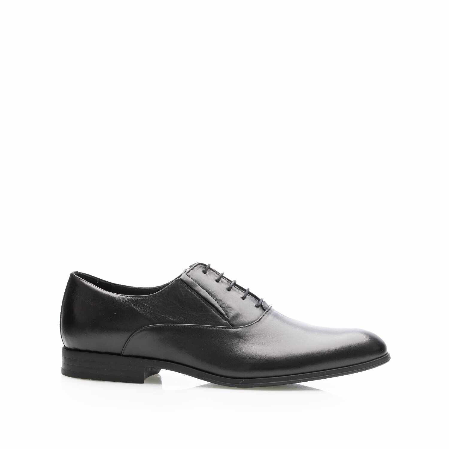 Pantofi eleganți bărbați din piele naturală, Leofex - 669 Negru Box