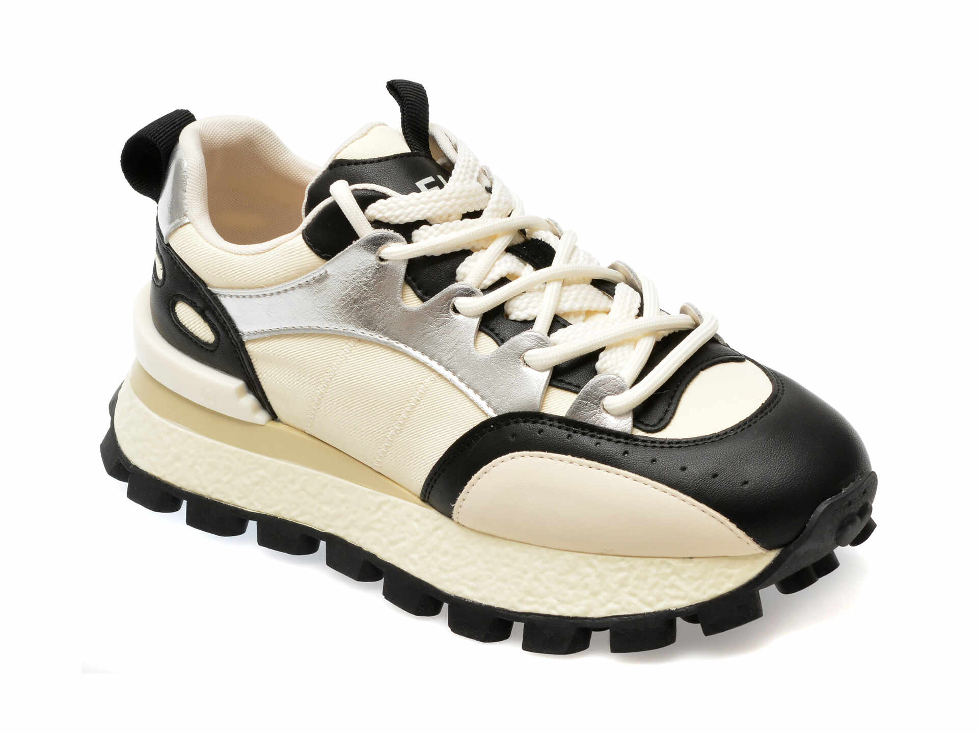 Pantofi sport FLAVIA PASSINI alb-negru, 6073, din piele naturala