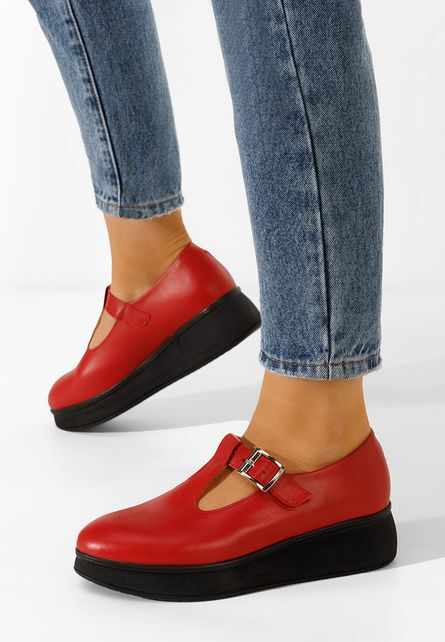 Pantofi casual cu platformă rosii Gilena V2