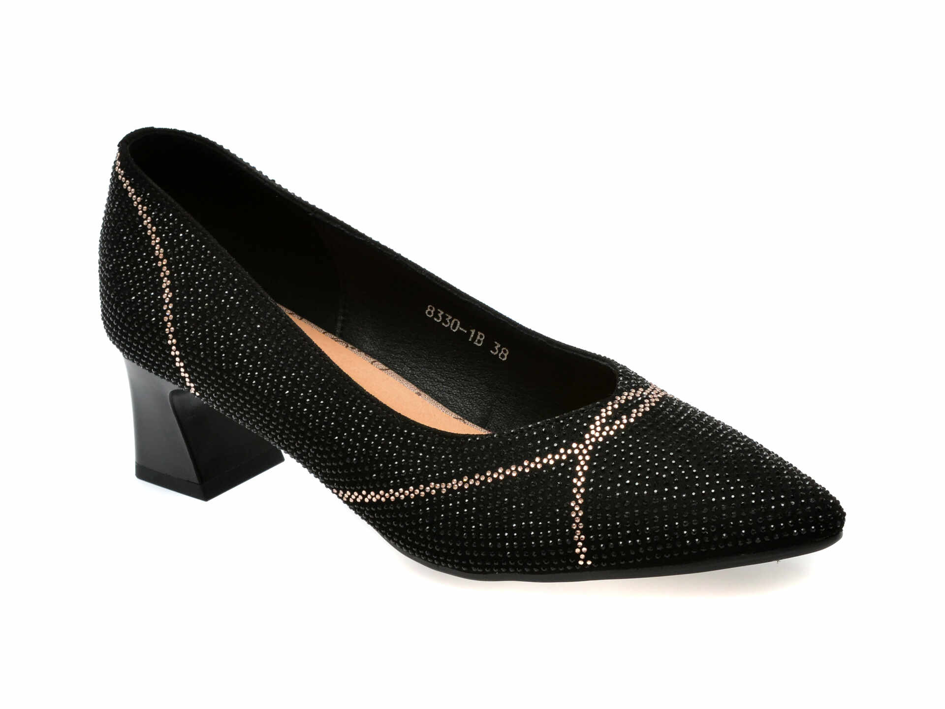 Pantofi casual FLAVIA PASSINI negri, 83301, din material textil