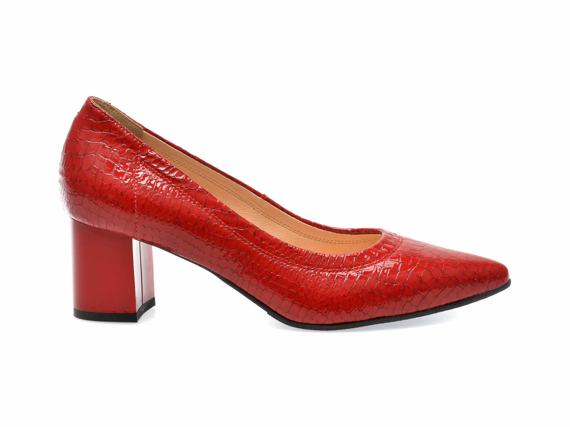 Pantofi IMAGE rosii, 5841, din piele naturala lacuita