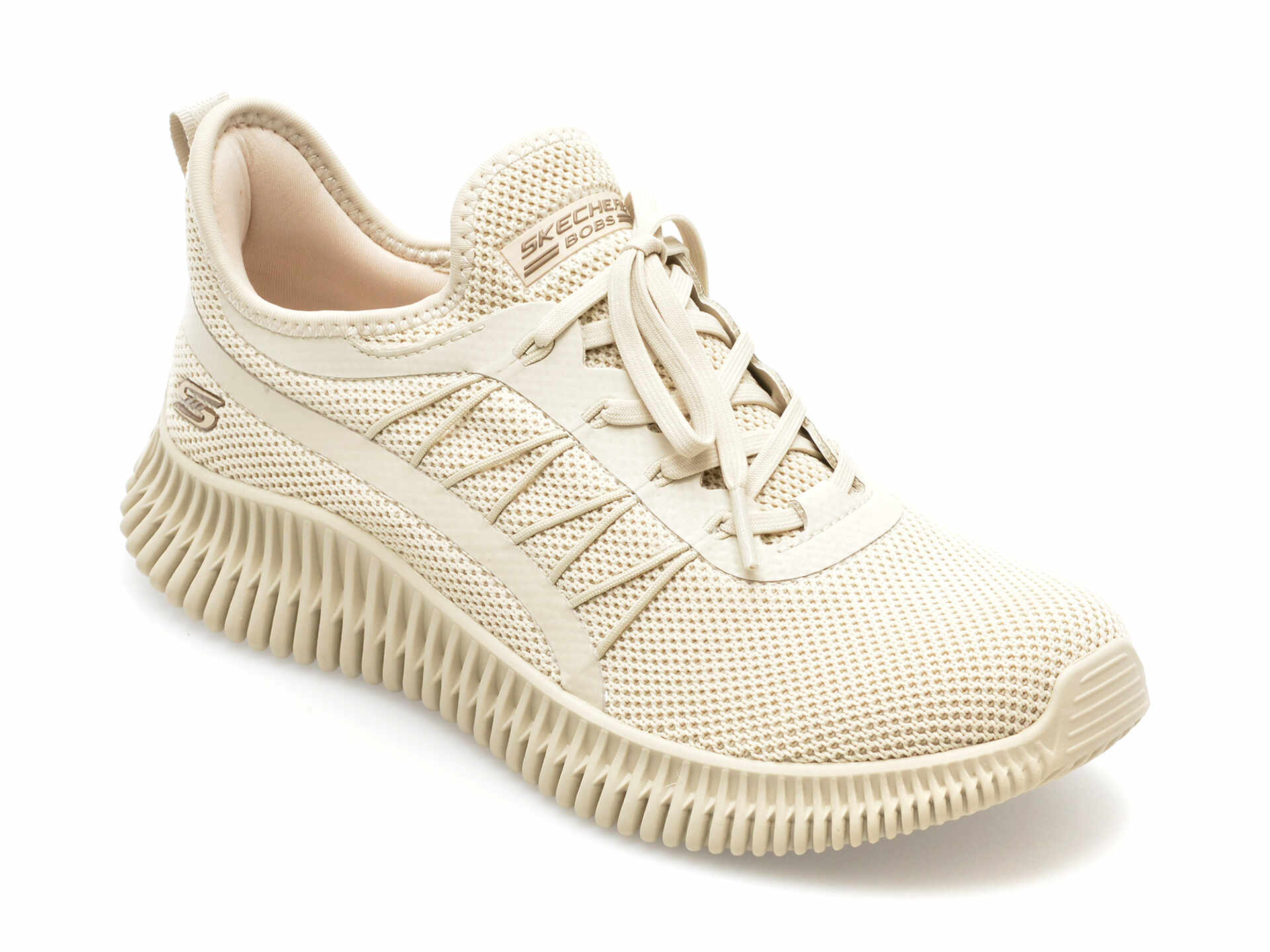 Pantofi sport SKECHERS bej, BOBS GEO, din material textil