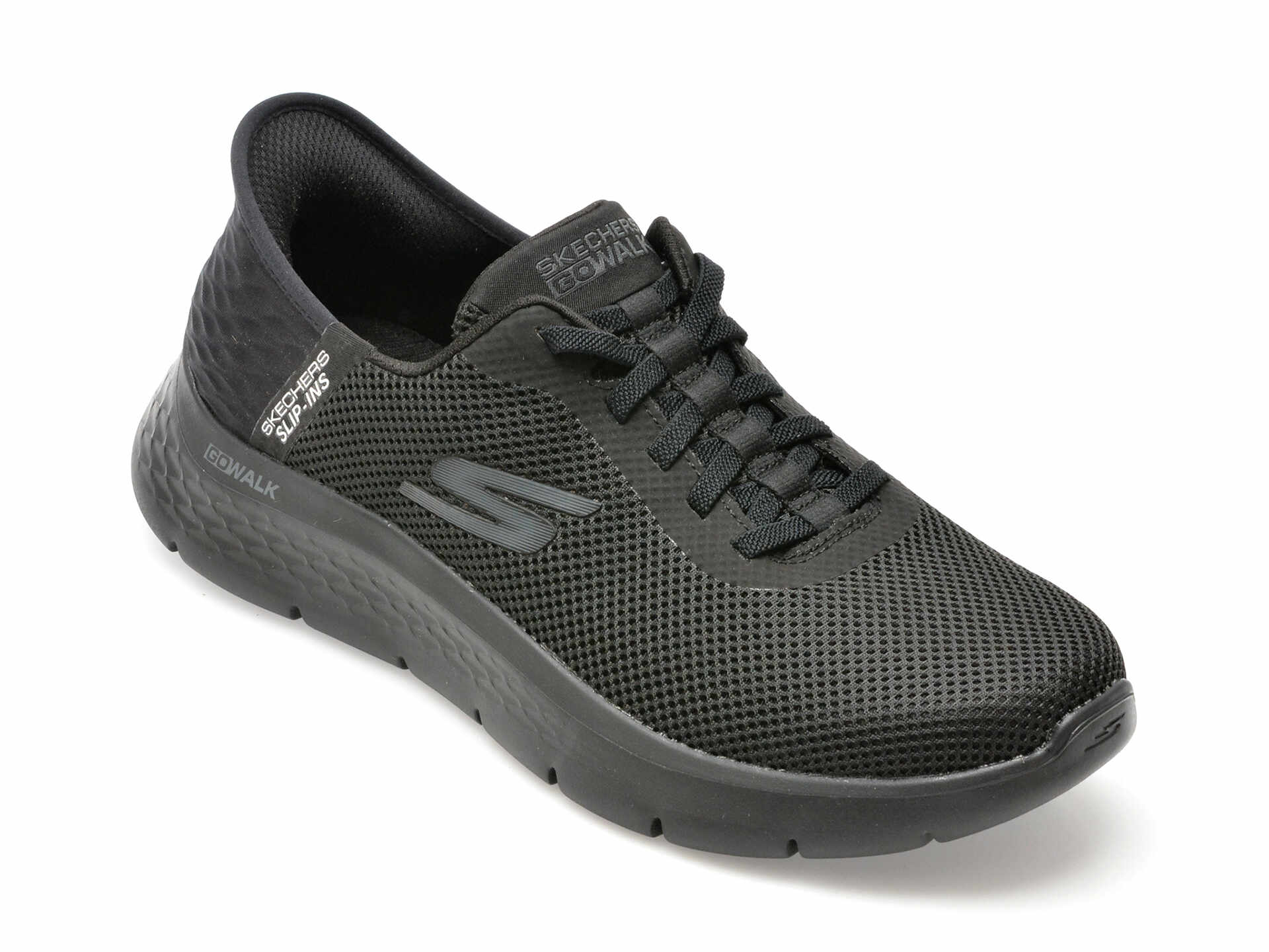 Pantofi sport SKECHERS negri, GO WALK FLEX, din material textil
