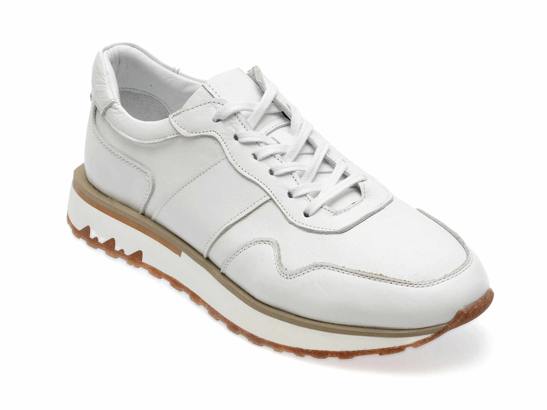 Pantofi casual GRYXX albi, M3064, din piele naturala