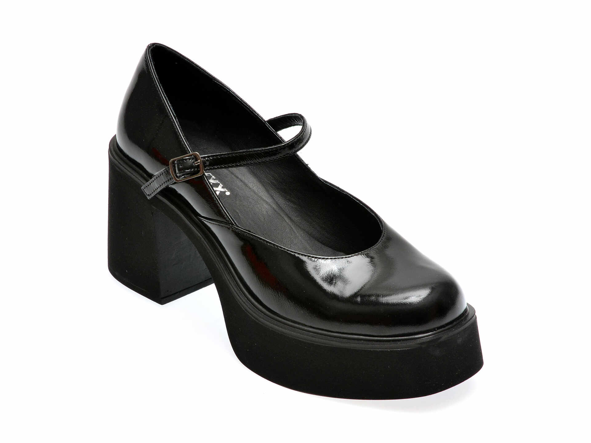Pantofi casual GRYXX negri, 602069, din piele naturala lacuita