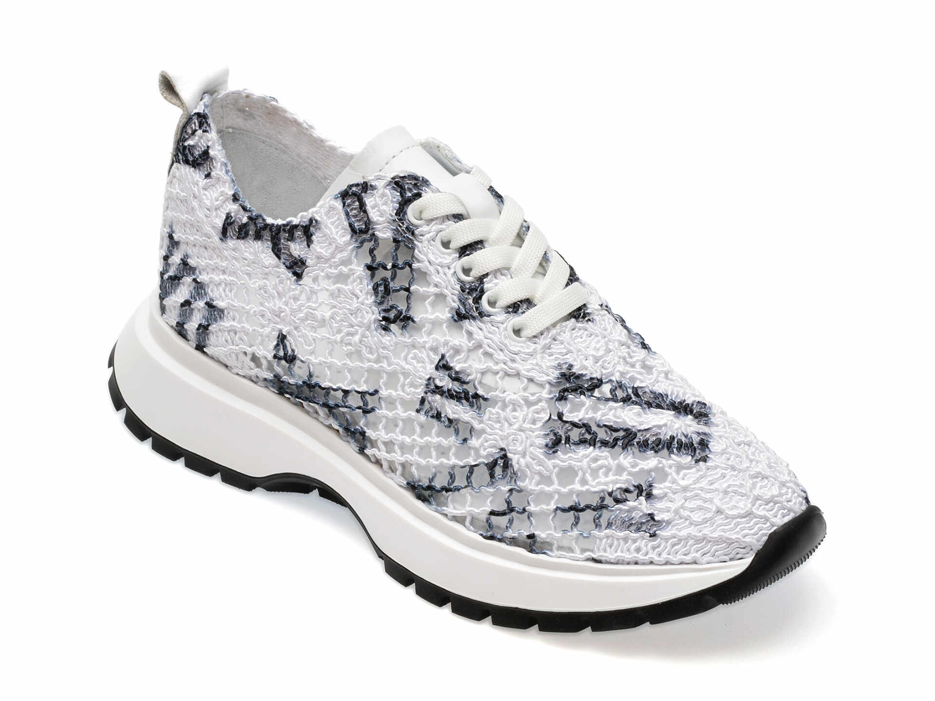 Pantofi sport GRYXX alb-negru, 193TEX, din material textil