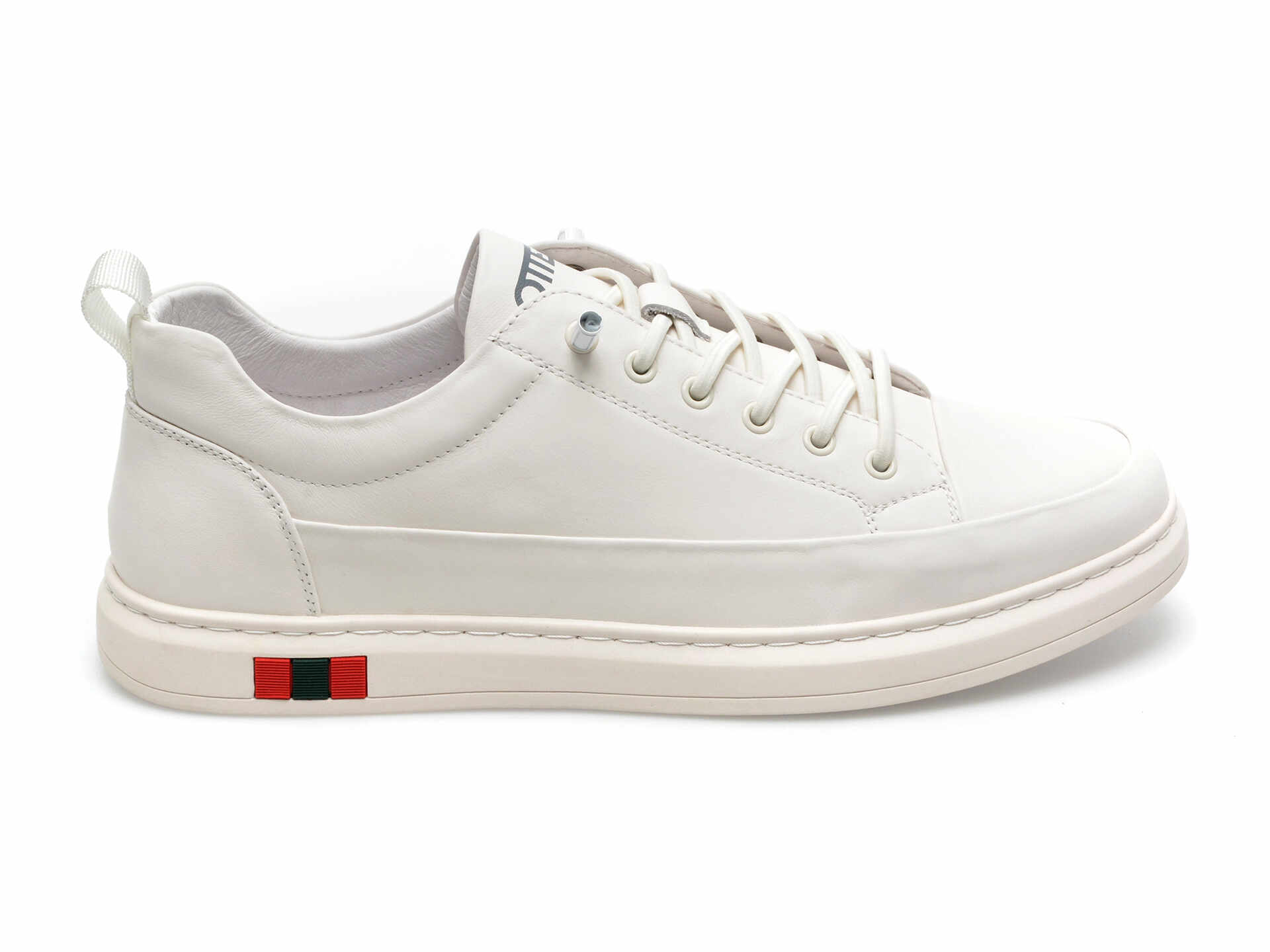 Pantofi sport OTTER albi, J220019, din piele naturala