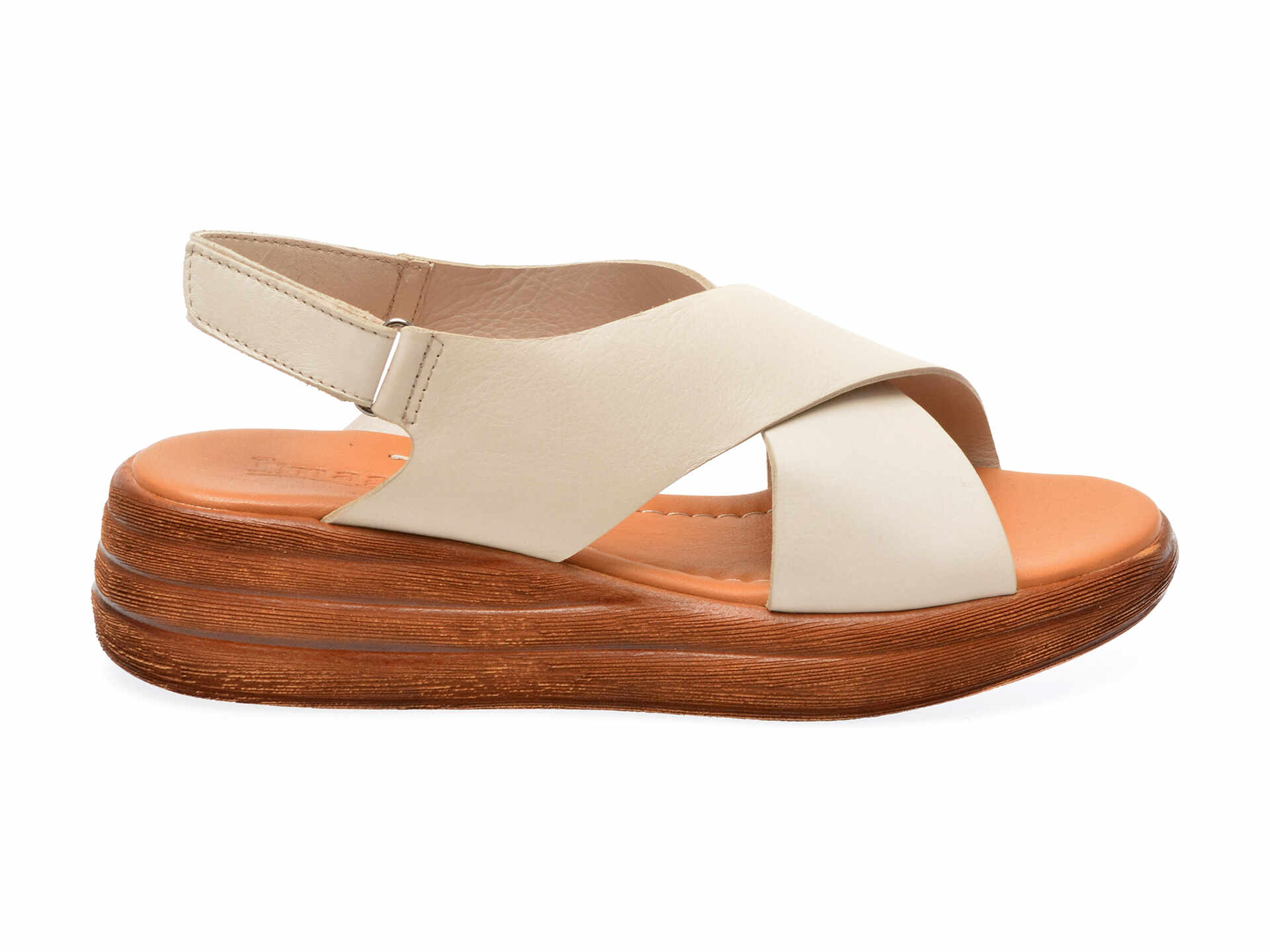 Sandale casual IMAGE albe, 4904, din piele naturala