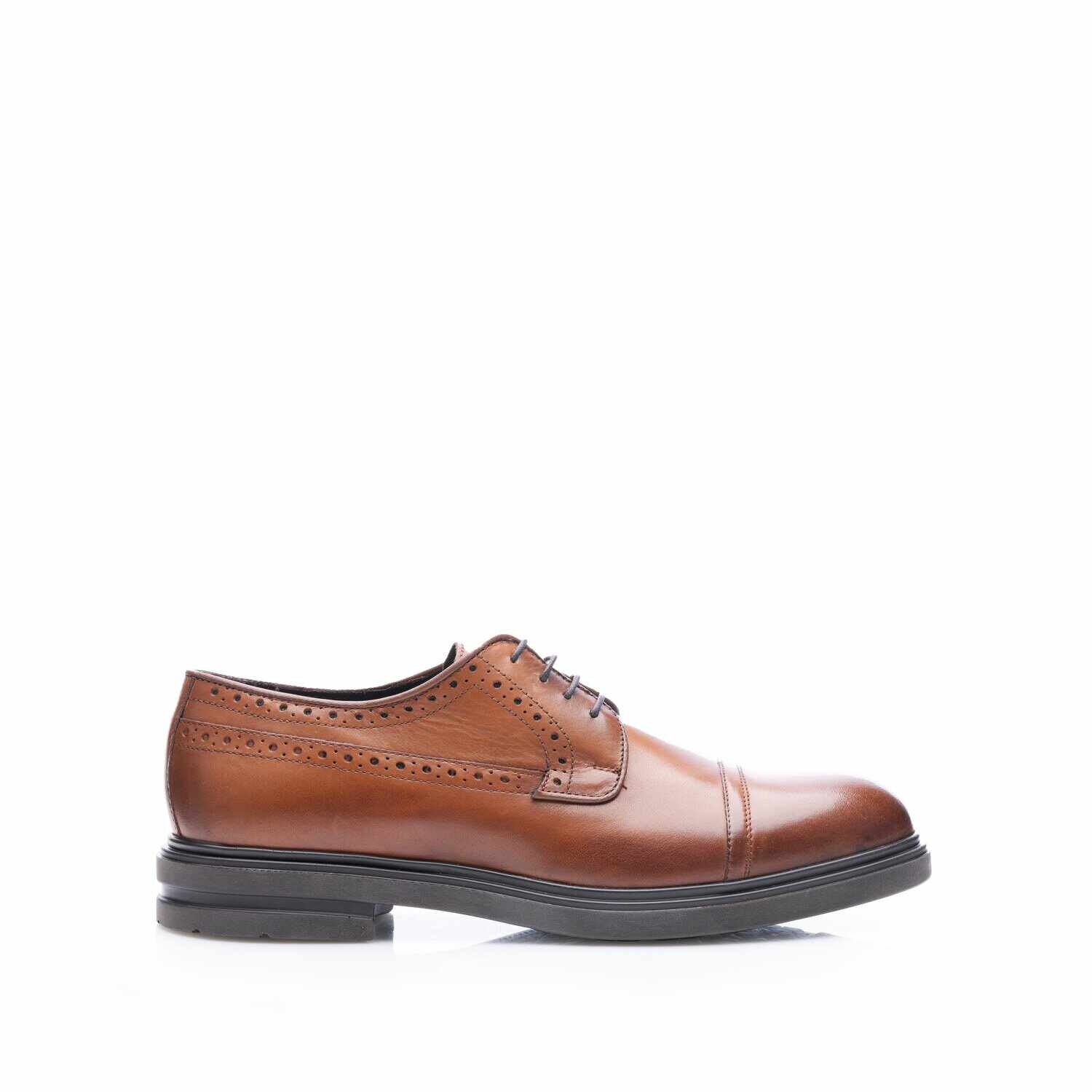Pantofi casual barbati din piele naturala Leofex - Mostra 930-1 Cognac Box