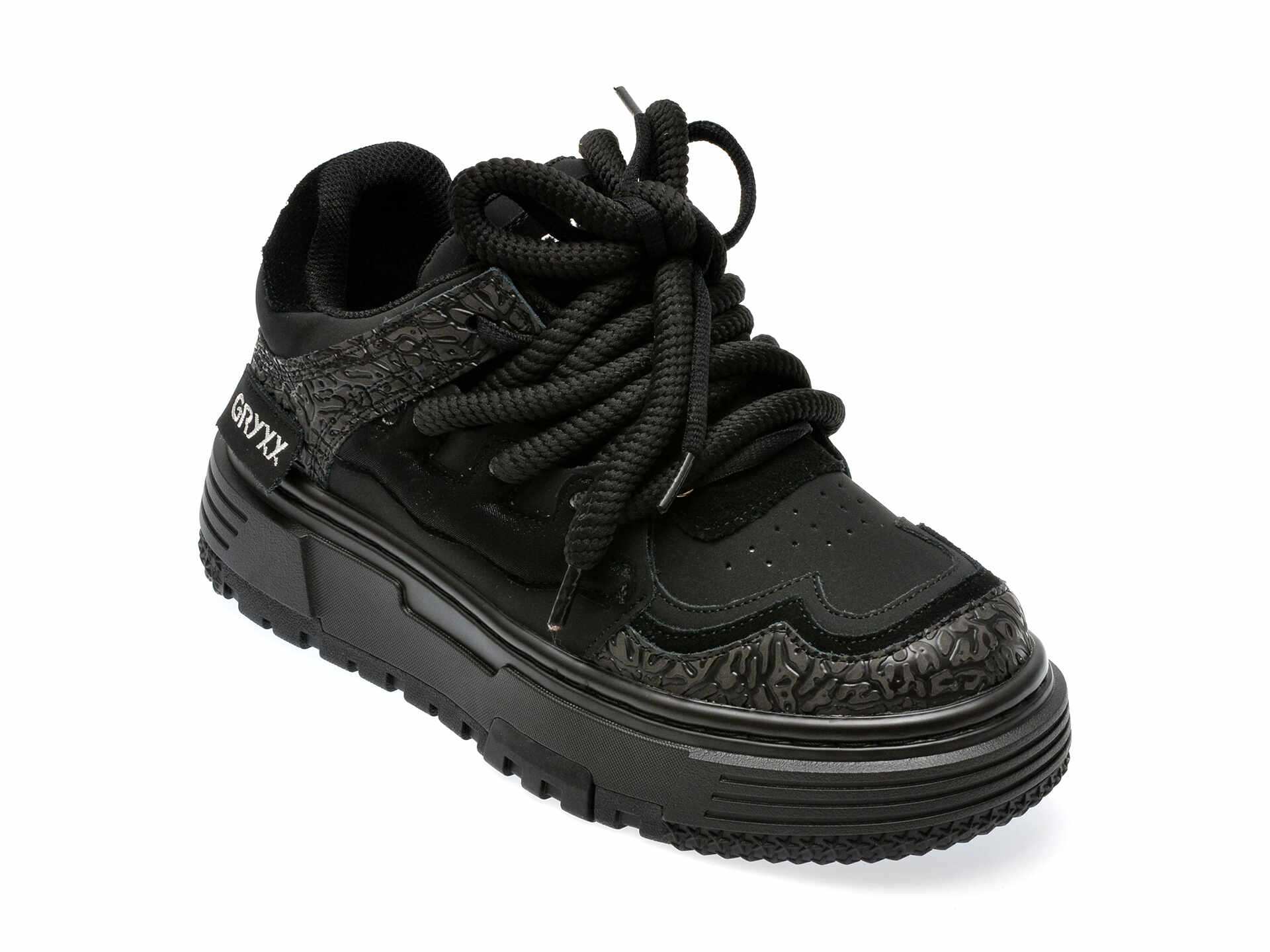 Pantofi sport GRYXX negri, 3551, din piele naturala