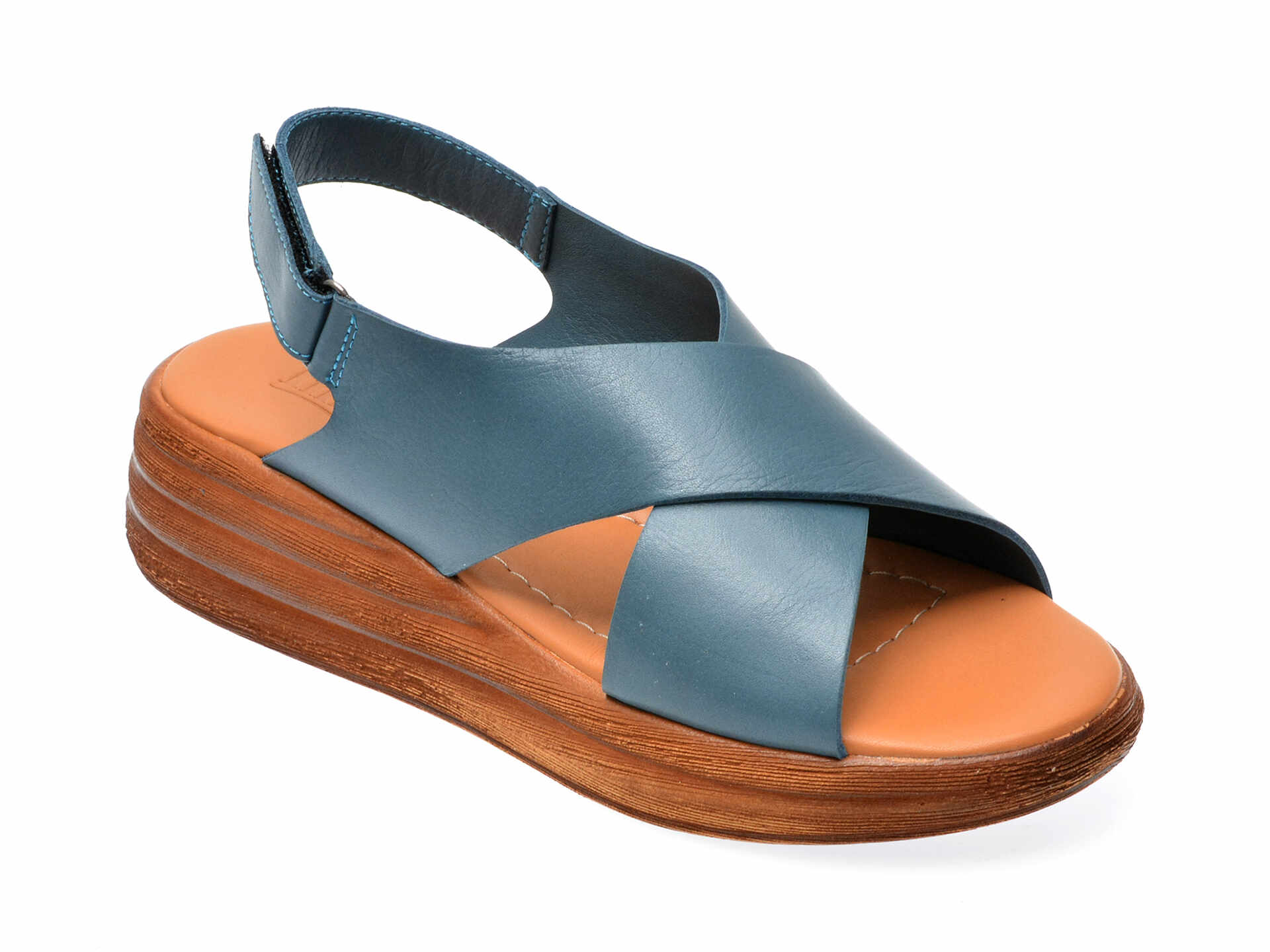 Sandale casual IMAGE albastre, 4904, din piele naturala