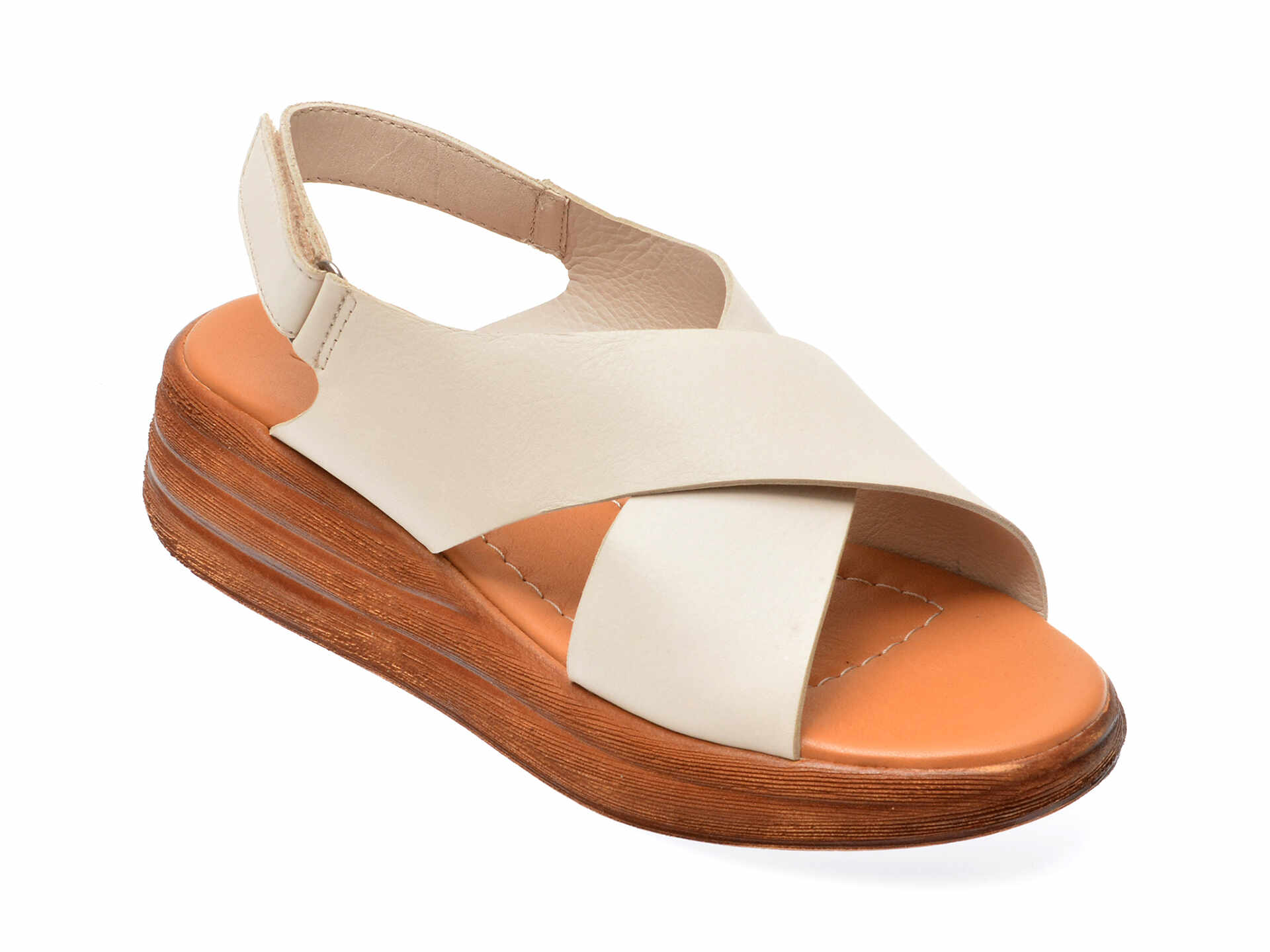 Sandale casual IMAGE albe, 4904, din piele naturala