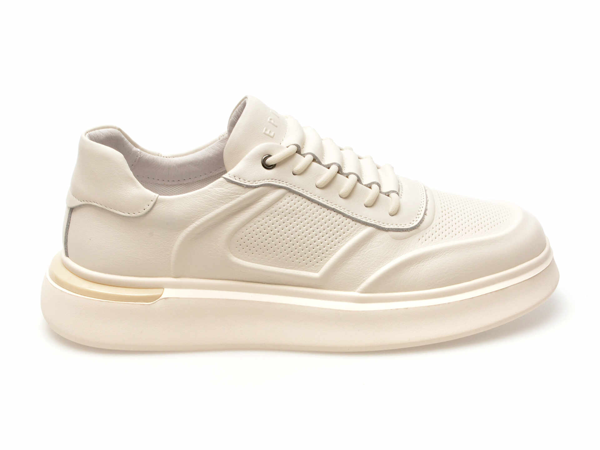 Pantofi casual EPICA albi, D3513, din piele naturala