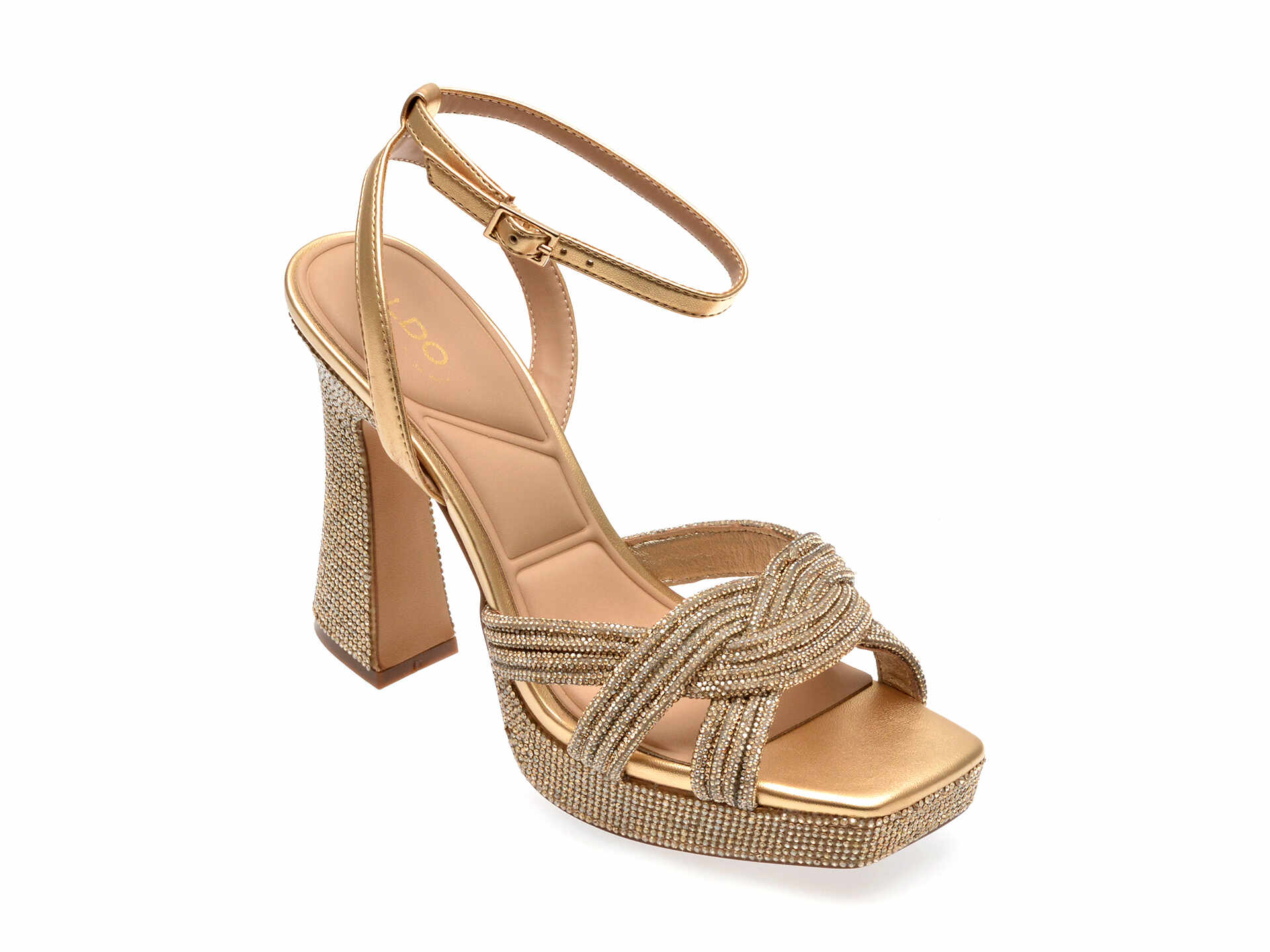 Sandale elegante ALDO aurii, 13741490, din piele ecologica