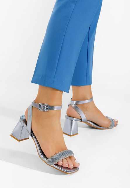 Sandale elegante cu toc gros Odette bleu