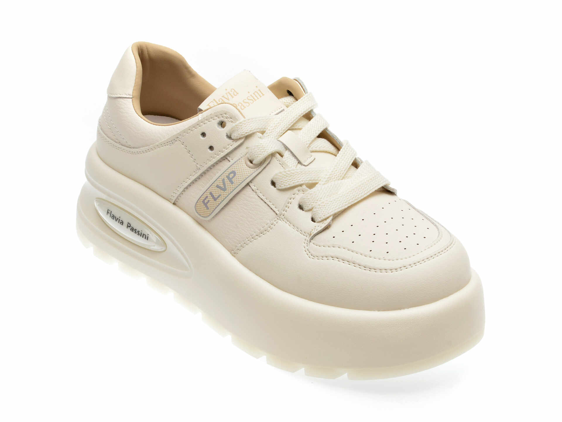 Pantofi casual FLAVIA PASSINI albi, 31C0039, din piele naturala