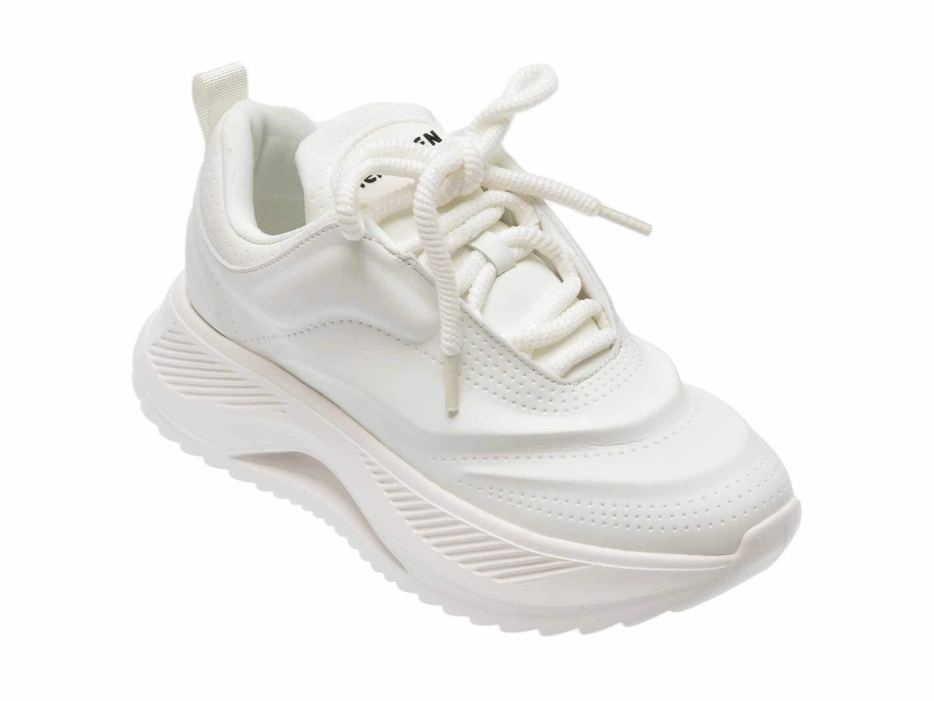 Pantofi casual REPUSEN albi, 18312, din piele ecologica