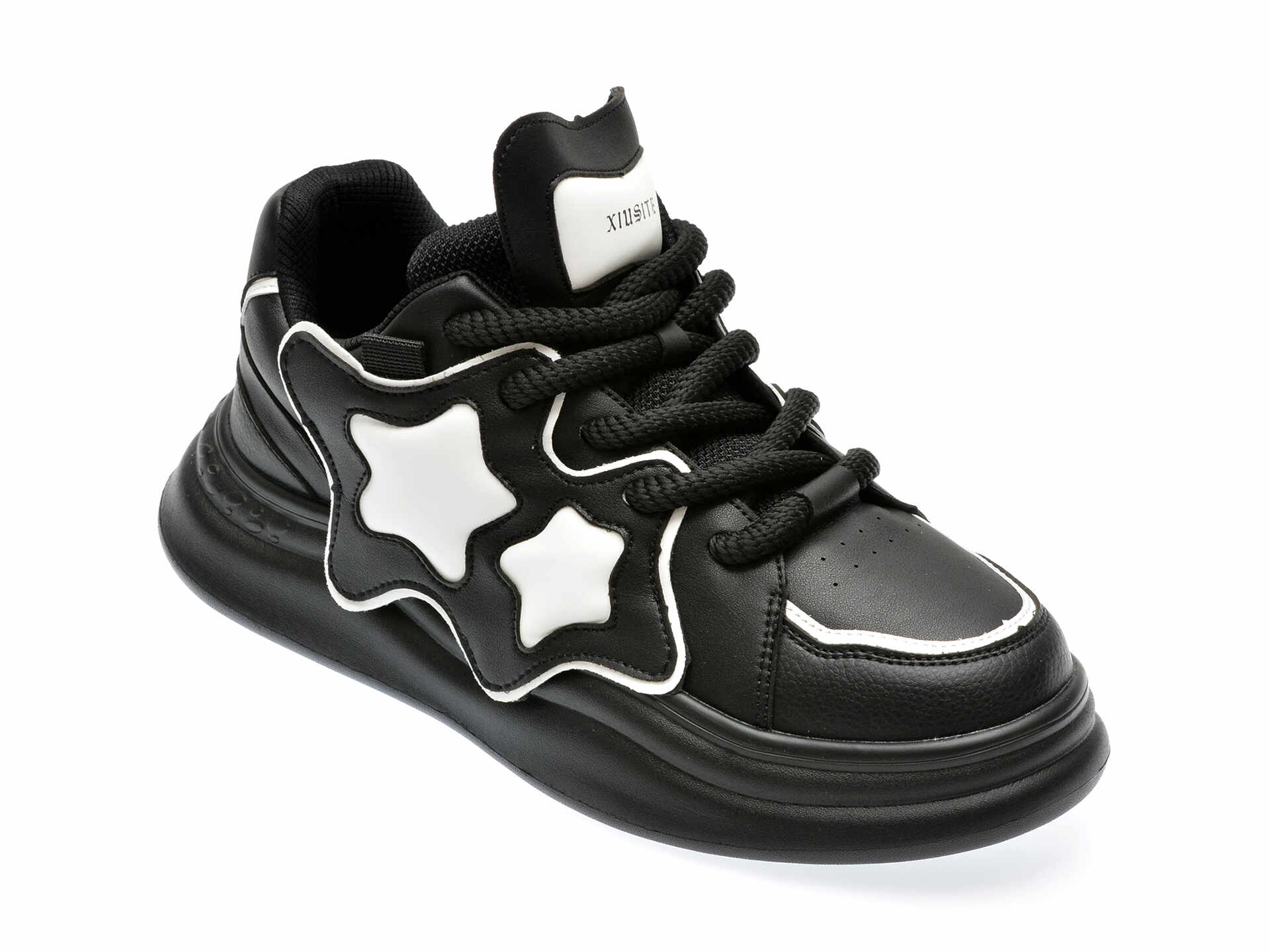 Pantofi casual XIUSITE negri, 9057, din piele ecologica