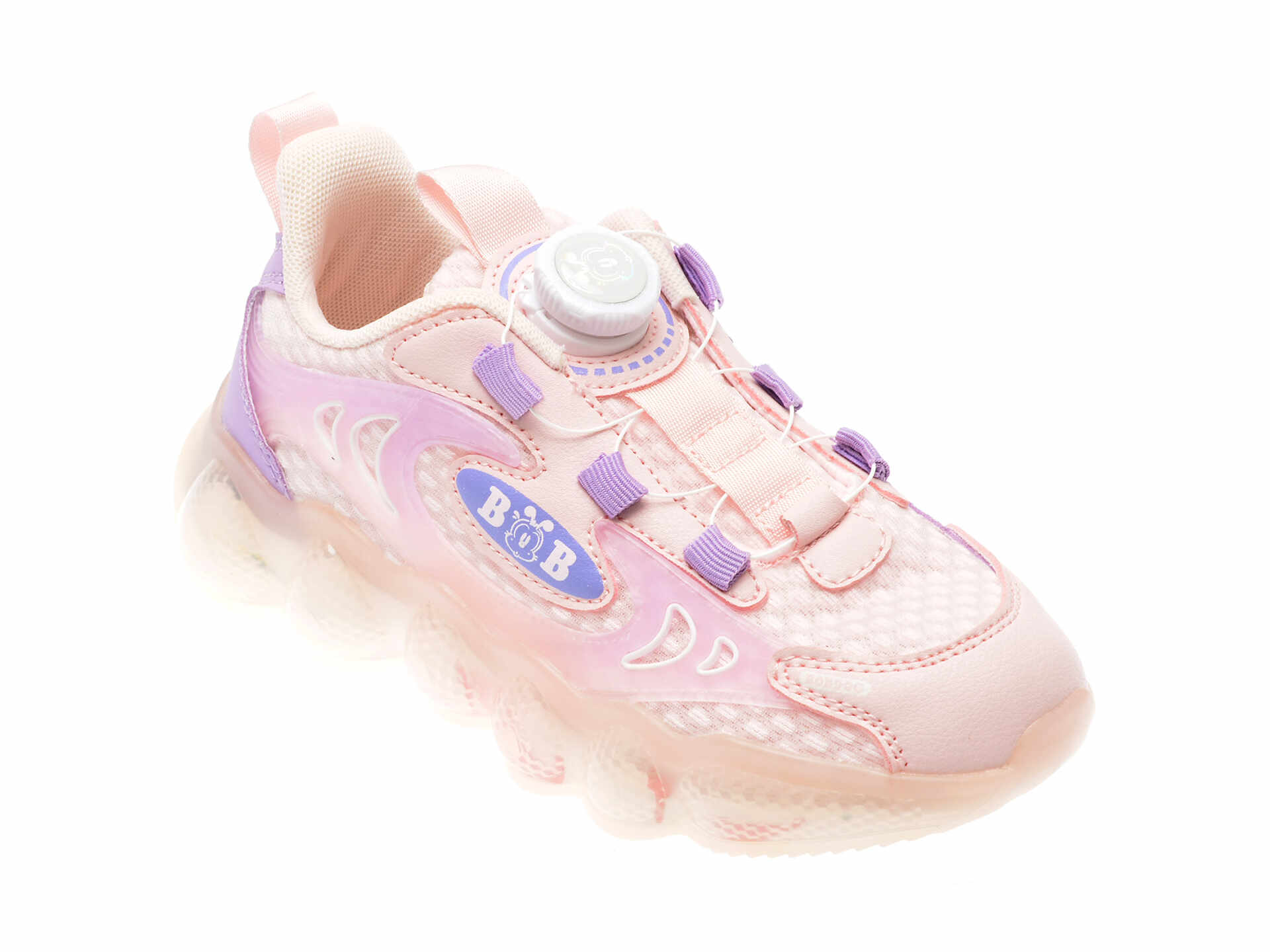 Pantofi sport BOBDOG roz, 66781, din material textil si piele ecologica