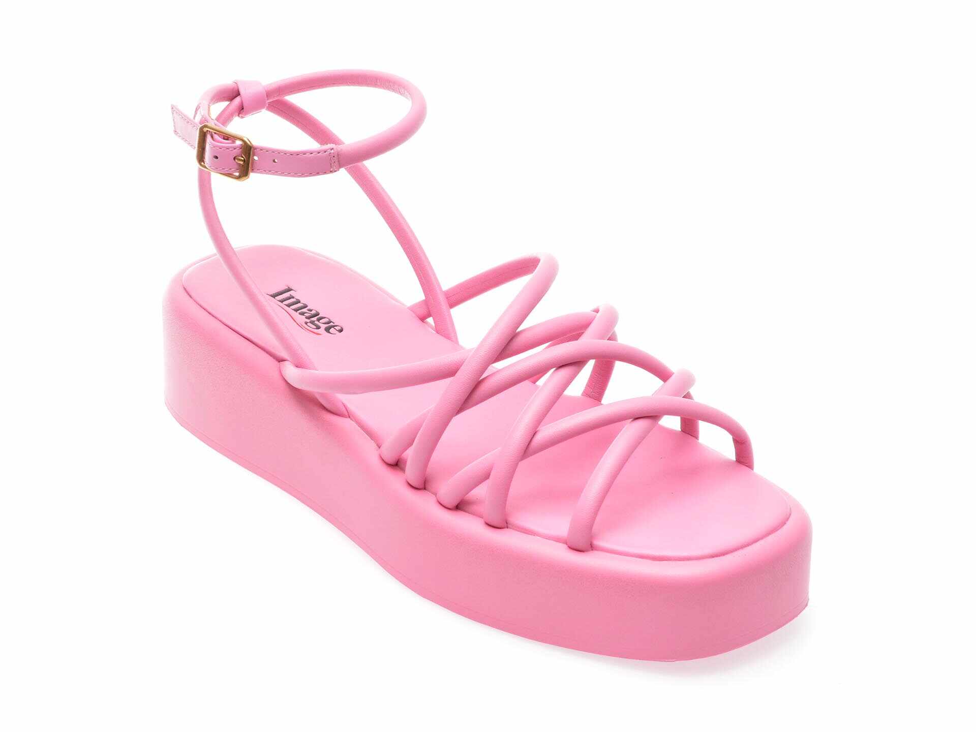 Sandale casual IMAGE roz, 6892319, din piele naturala