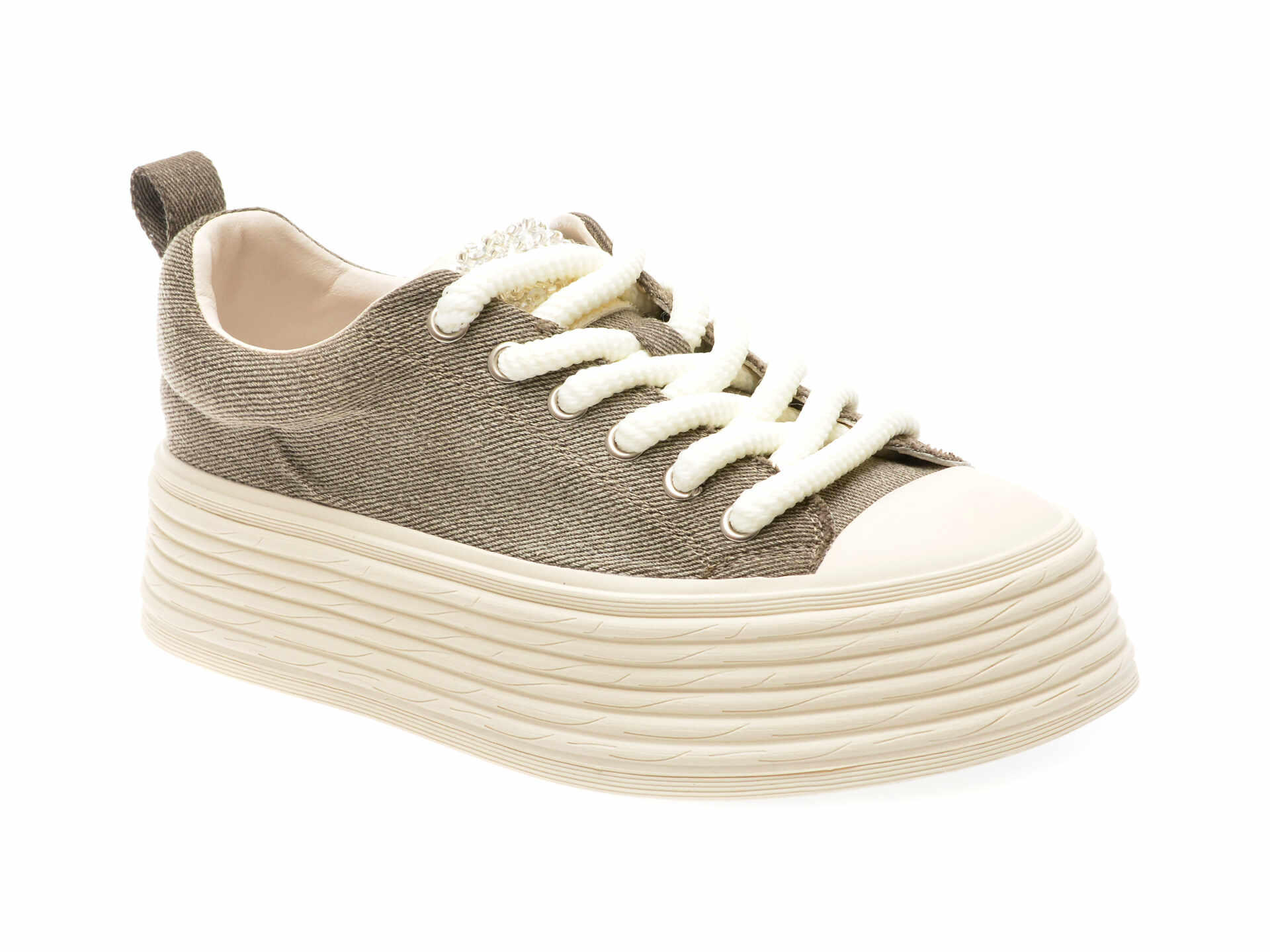 Pantofi casual FLAVIA PASSINI verzi, 753925, din material textil