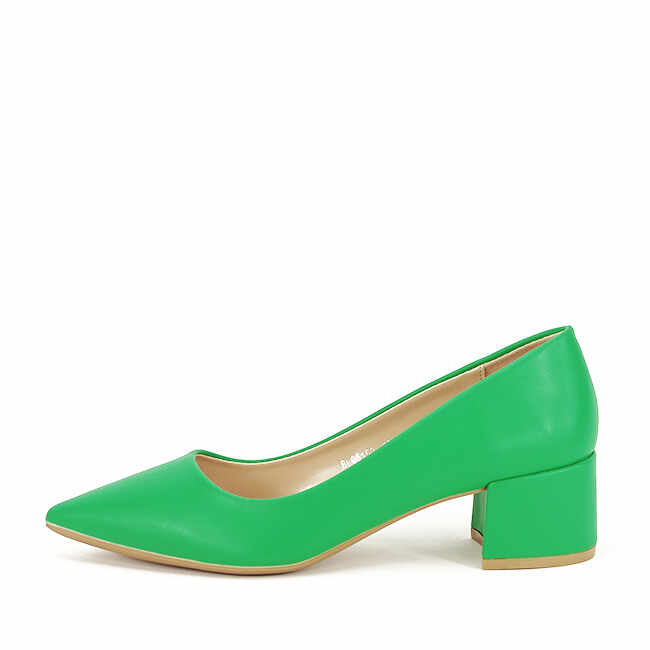 Pantofi verde crud cu toc mic Elena 01