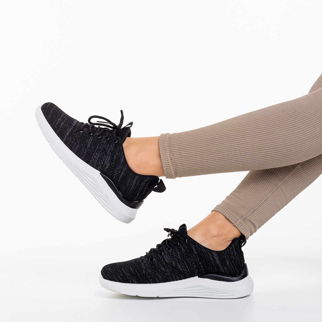 Pantofi sport dama negri din material textil Thiago